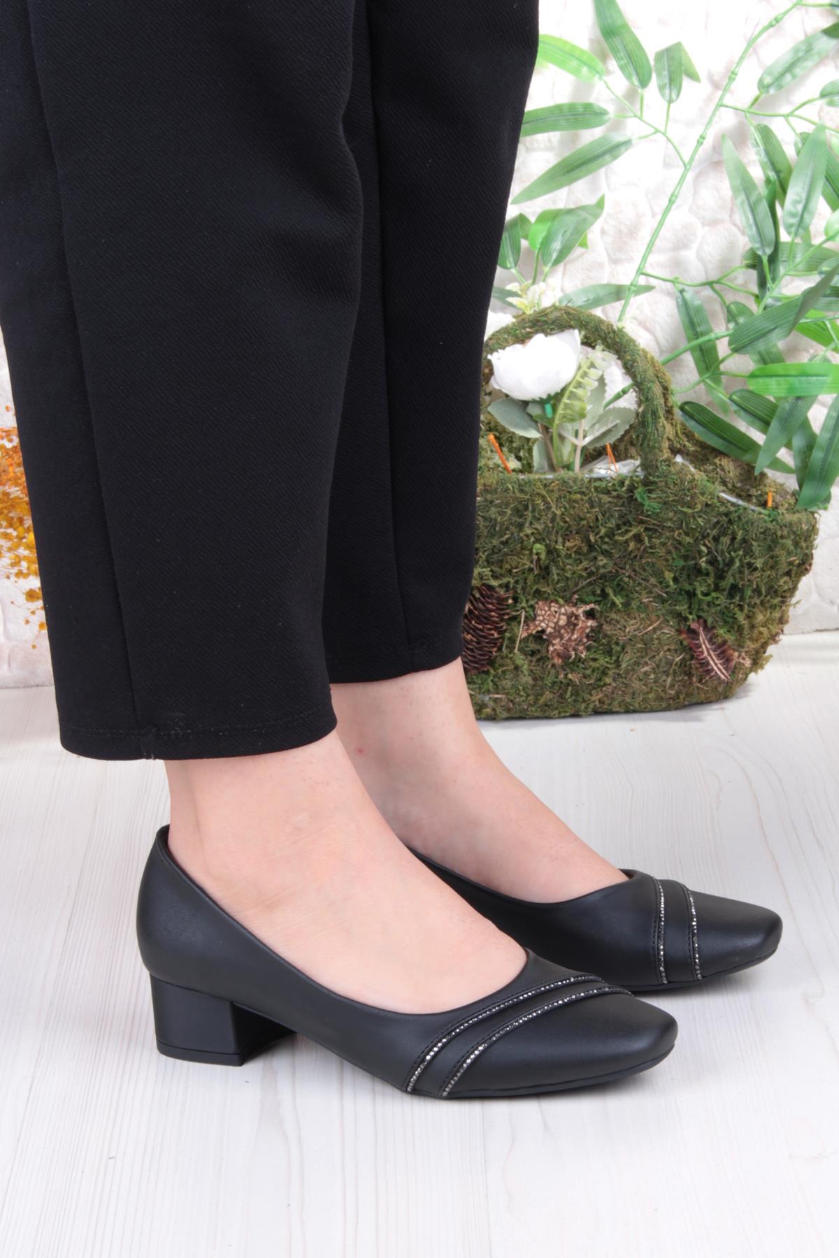 16501 Erdem Taş Detaylı Alçak Topuklu Kadın Ayakkabı - Görsel 4