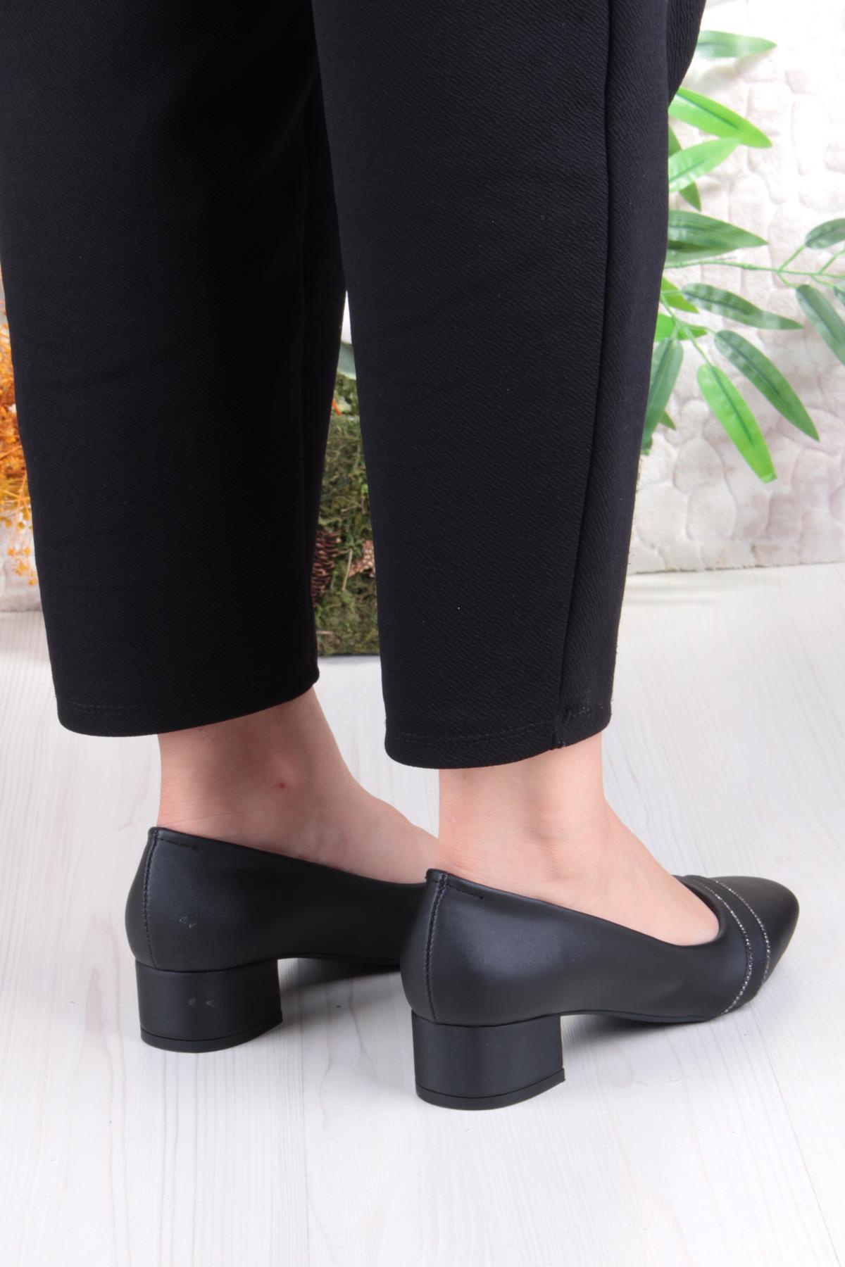 16501 Erdem Taş Detaylı Alçak Topuklu Kadın Ayakkabı - Görsel 5