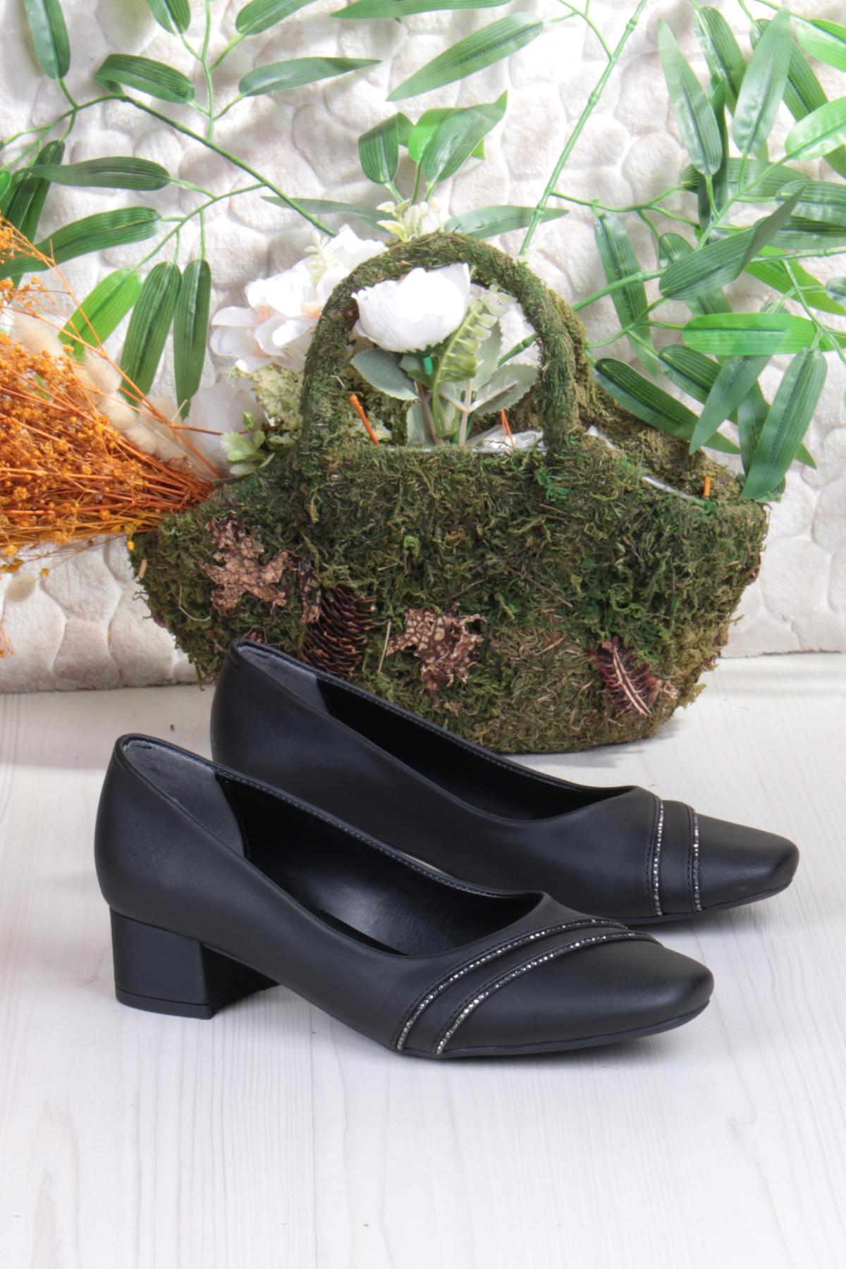 16501 Erdem Taş Detaylı Alçak Topuklu Kadın Ayakkabı - Görsel 6