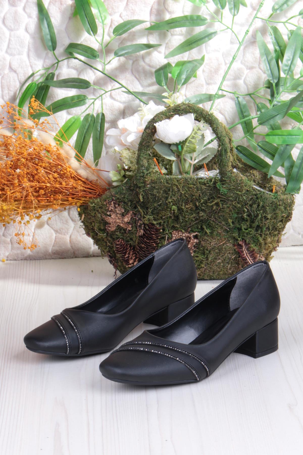 16501 Erdem Taş Detaylı Alçak Topuklu Kadın Ayakkabı - Görsel 7