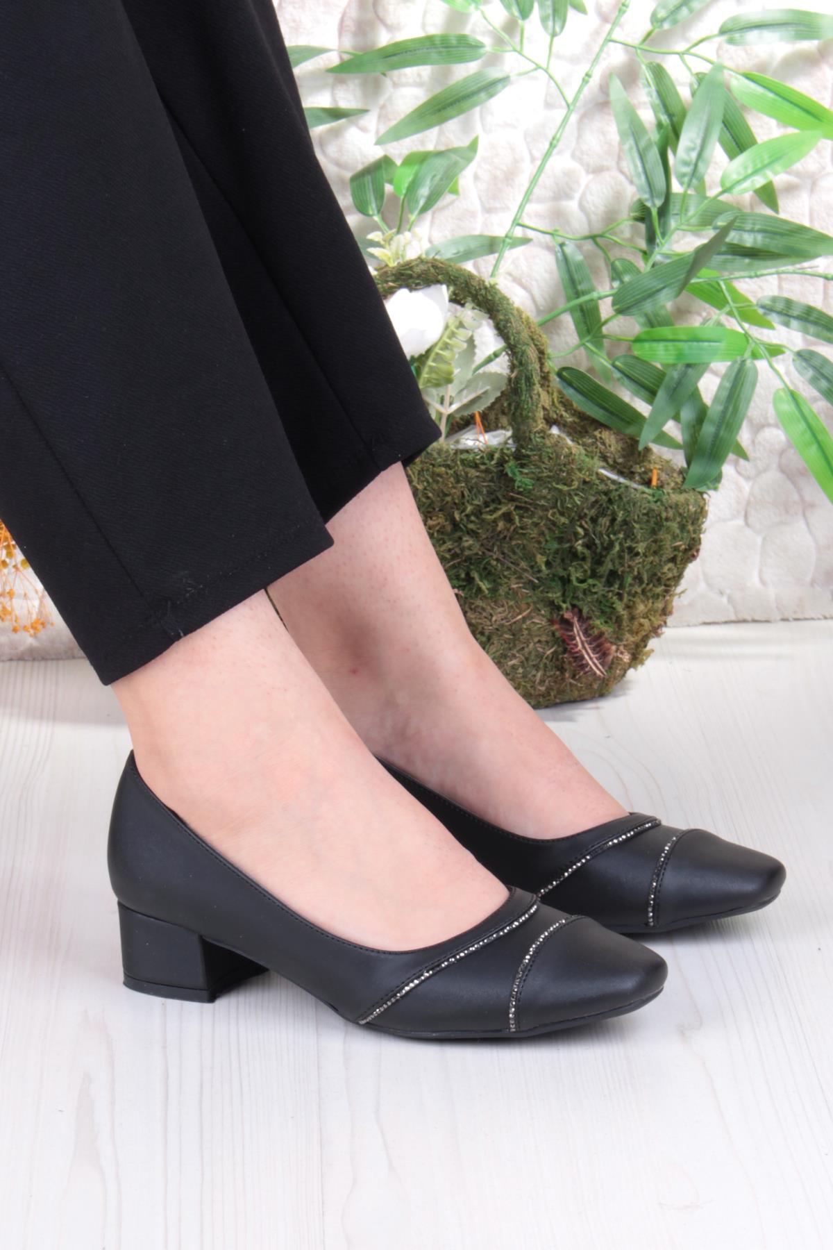 16500 Erdem Taş Detaylı Alçak Topuklu Kadın Ayakkabı - Görsel 2