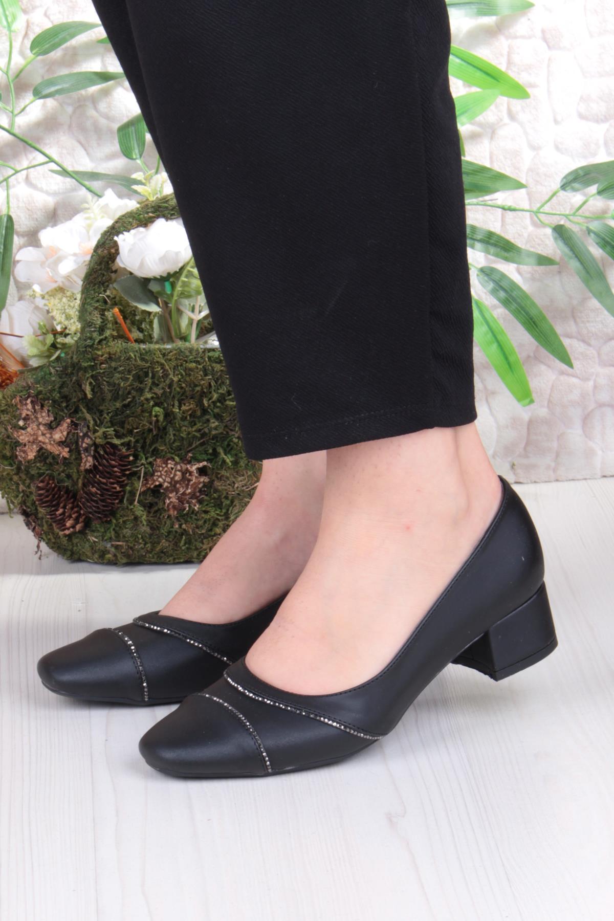 16500 Erdem Taş Detaylı Alçak Topuklu Kadın Ayakkabı - Görsel 3