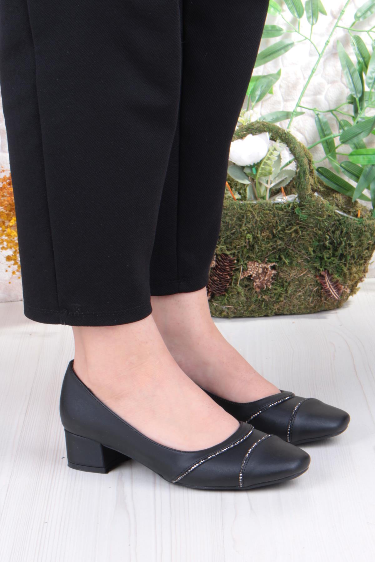 16500 Erdem Taş Detaylı Alçak Topuklu Kadın Ayakkabı - Görsel 4