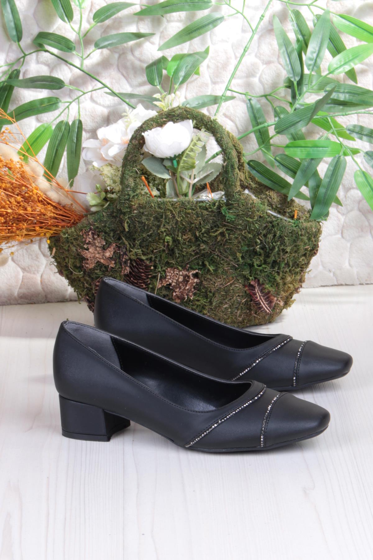 16500 Erdem Taş Detaylı Alçak Topuklu Kadın Ayakkabı - Görsel 6