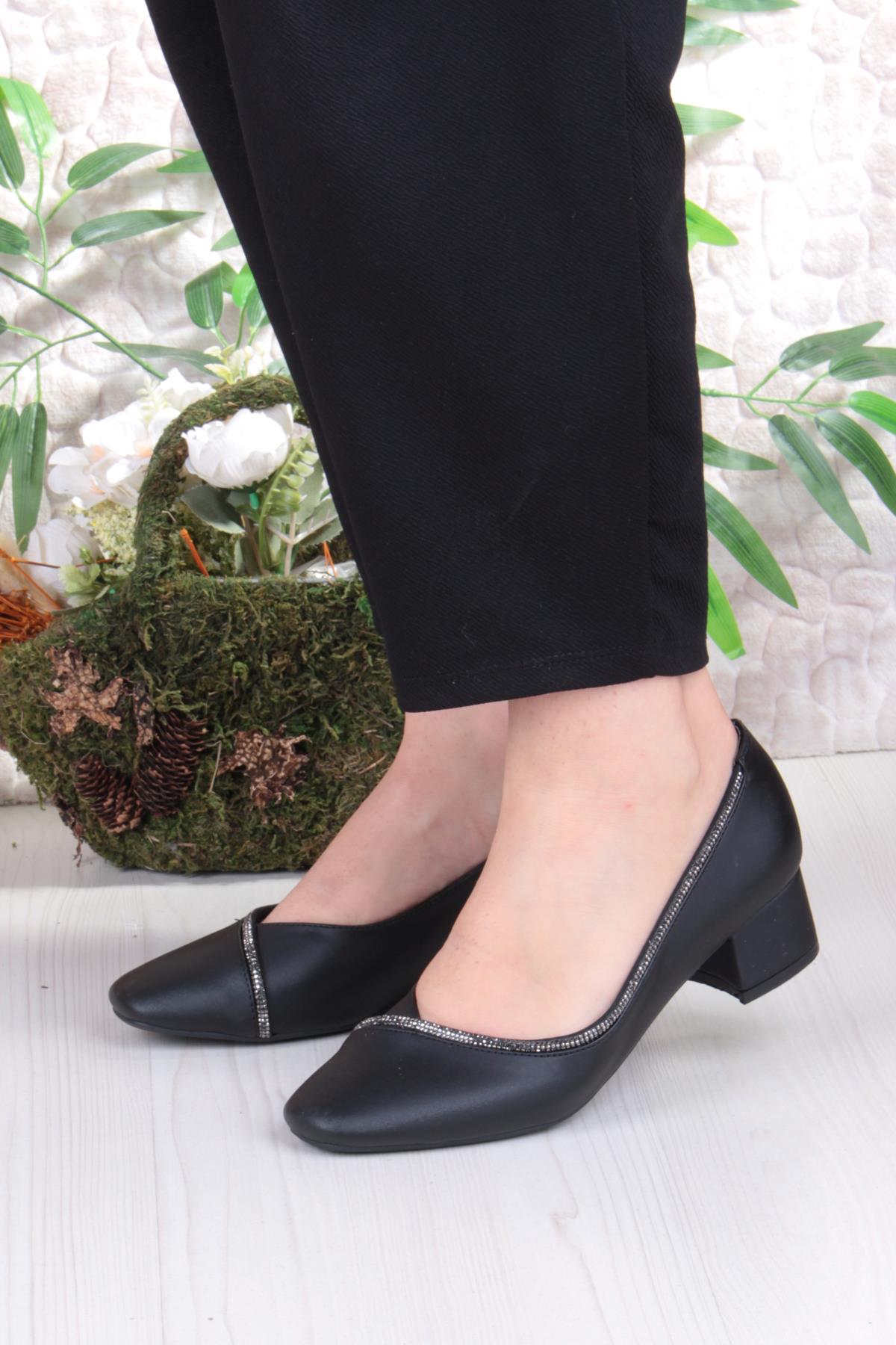 16502 Erdem Taş Detaylı Alçak Topuklu Kadın Ayakkabı - Görsel 3