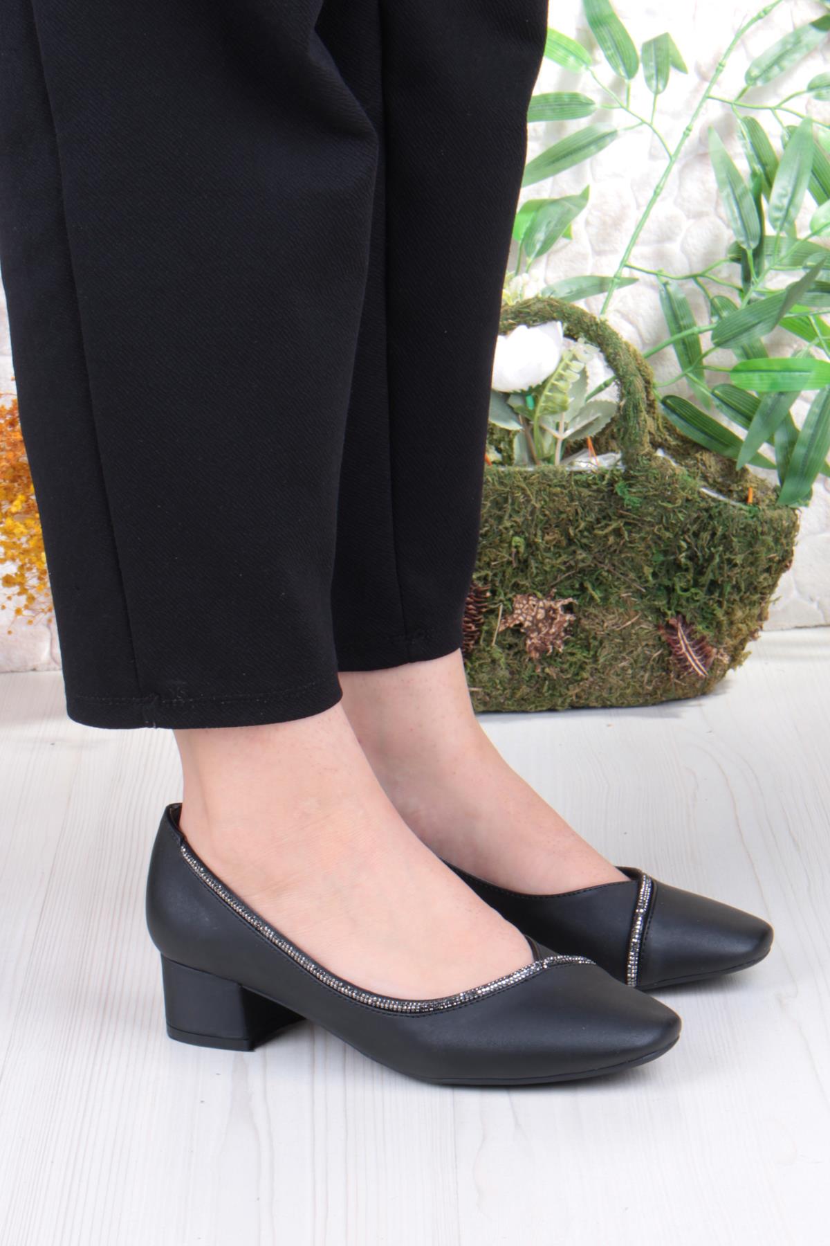 16502 Erdem Taş Detaylı Alçak Topuklu Kadın Ayakkabı - Görsel 4