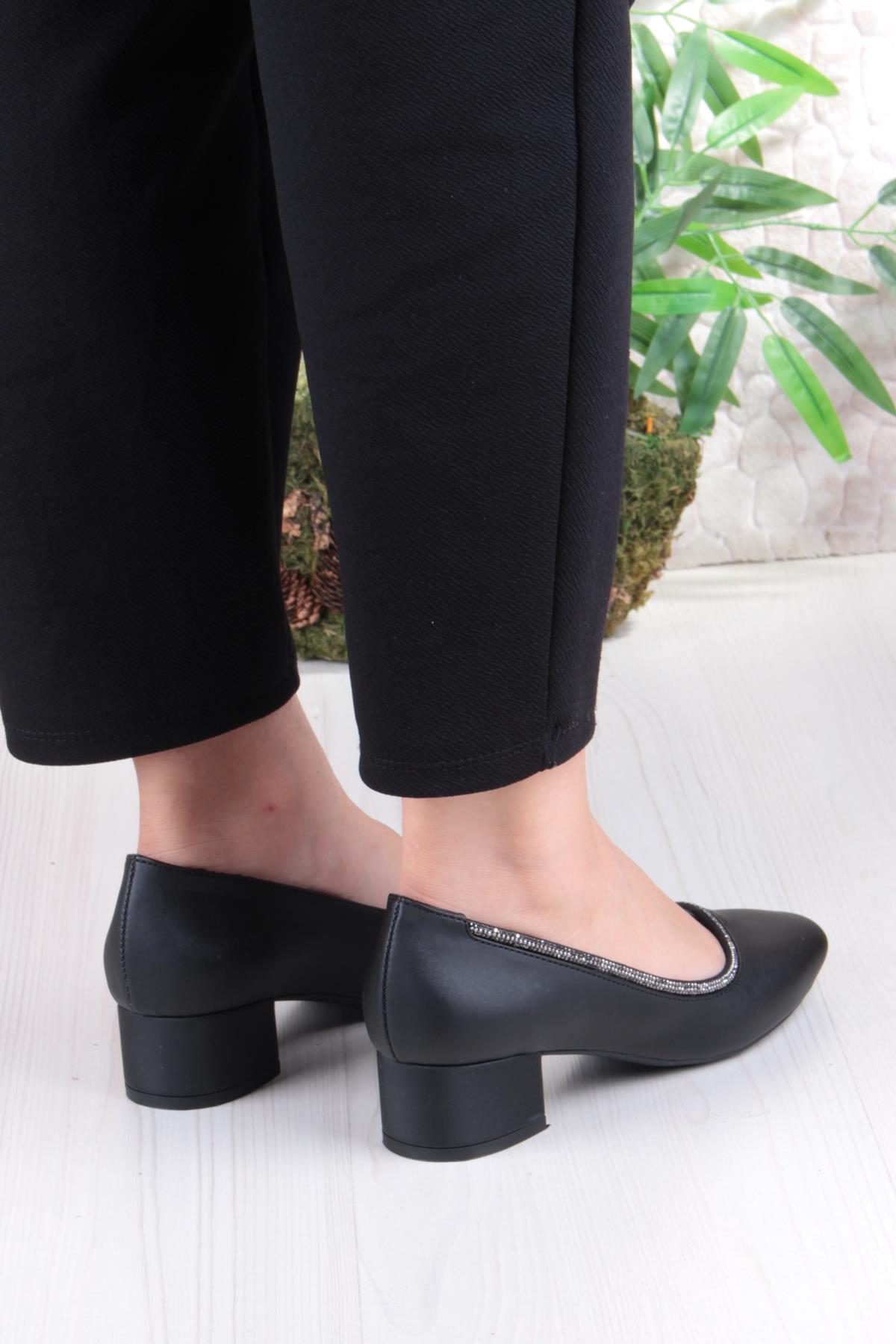 16502 Erdem Taş Detaylı Alçak Topuklu Kadın Ayakkabı - Görsel 5