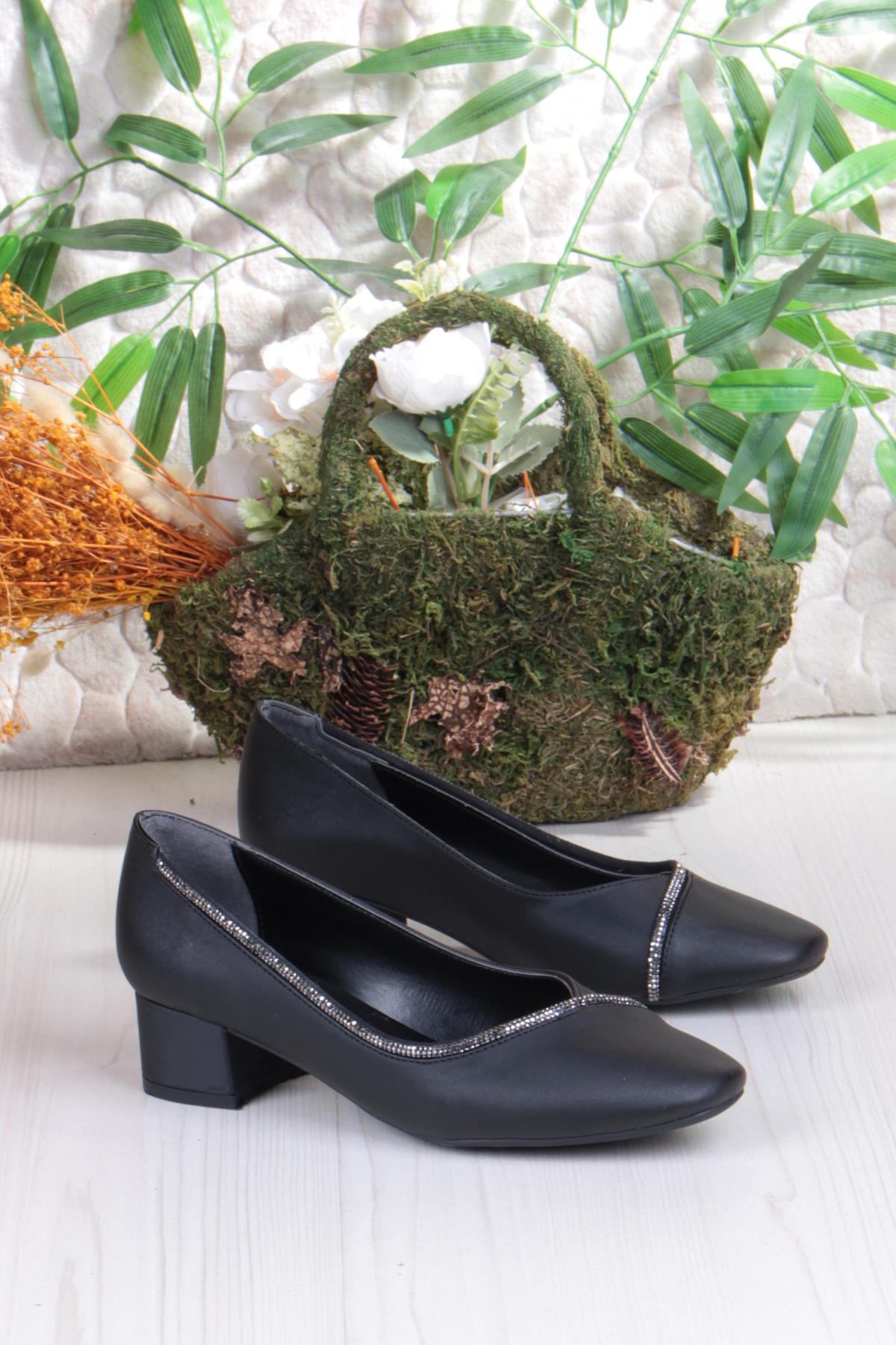 16502 Erdem Taş Detaylı Alçak Topuklu Kadın Ayakkabı - Görsel 6