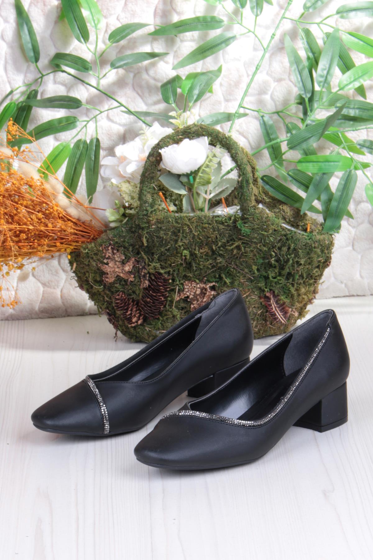 16502 Erdem Taş Detaylı Alçak Topuklu Kadın Ayakkabı - Görsel 7