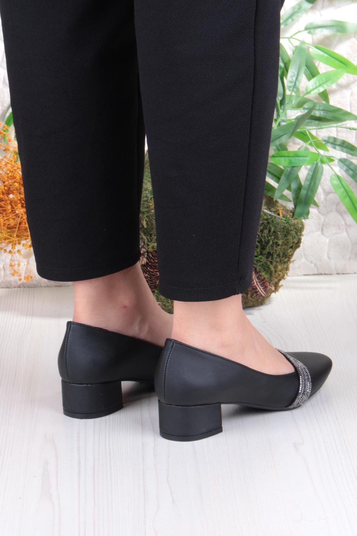 16503 Erdem Taş Detaylı Alçak Topuklu Kadın Ayakkabı - Görsel 5