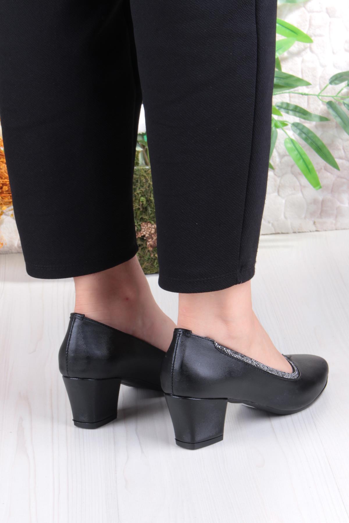 168606 Nur Taş Detaylı Alçak Topuklu Kadın Ayakkabı - Görsel 5