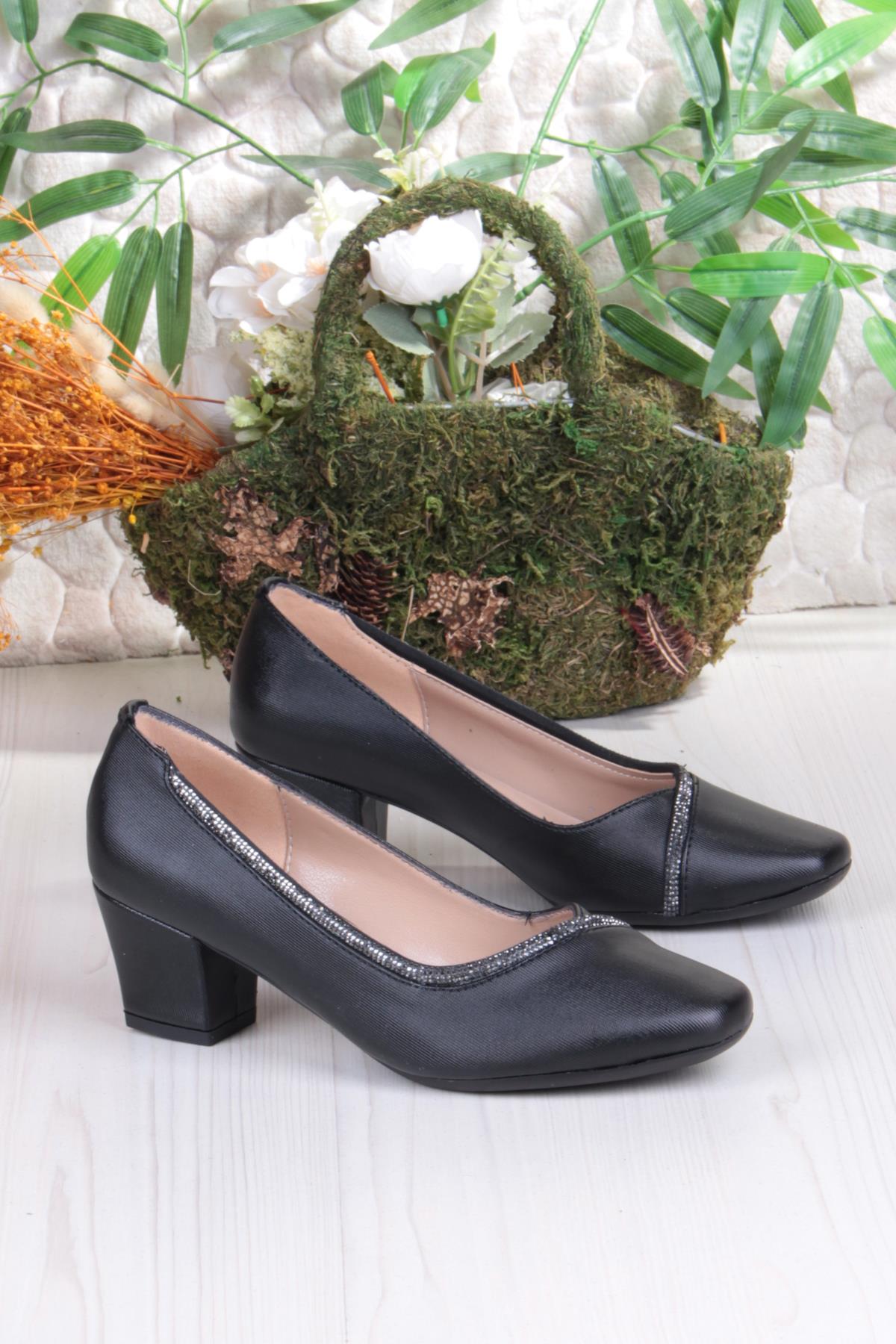 168606 Nur Taş Detaylı Alçak Topuklu Kadın Ayakkabı - Görsel 6