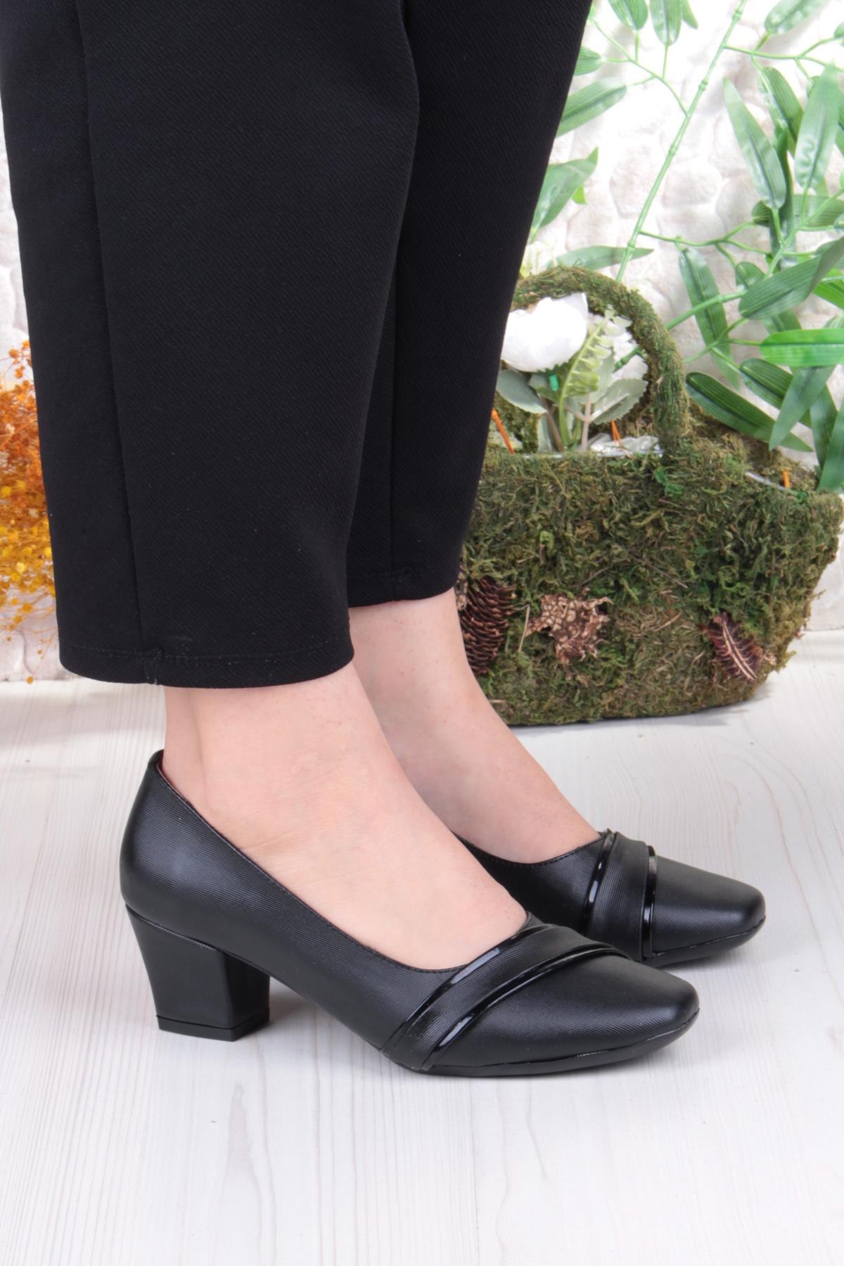 168675 Nur Rahat Esnek Alçak Topuklu Kadın Ayakkabı - Görsel 4