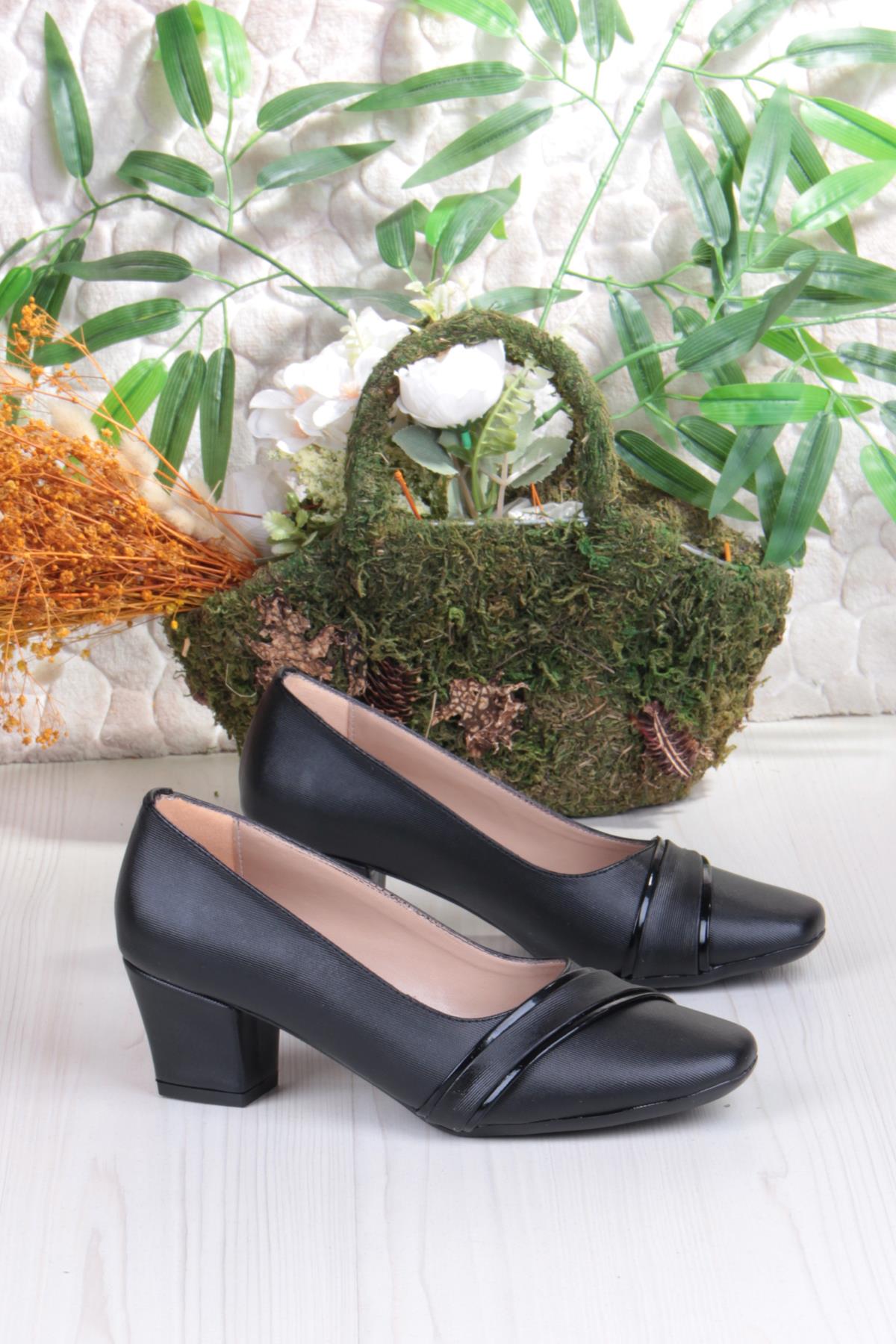 168675 Nur Rahat Esnek Alçak Topuklu Kadın Ayakkabı - Görsel 6