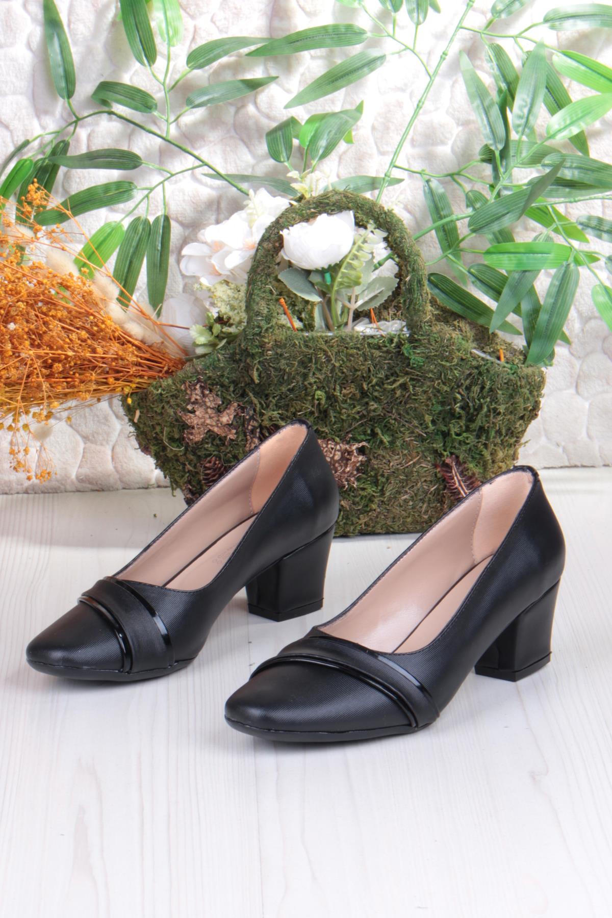 168675 Nur Rahat Esnek Alçak Topuklu Kadın Ayakkabı - Görsel 7