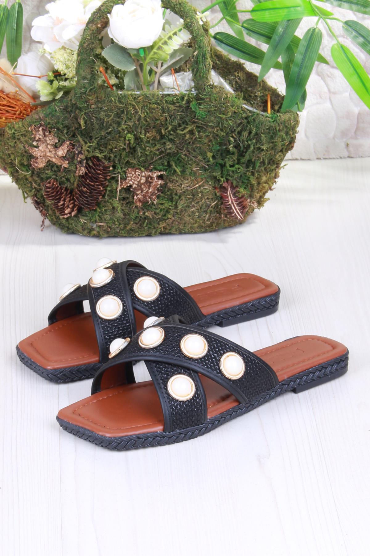 014-20 Fls Toka Detaylı Tatil Terliği Günlük Terlik Kadın Terlik - Görsel 6