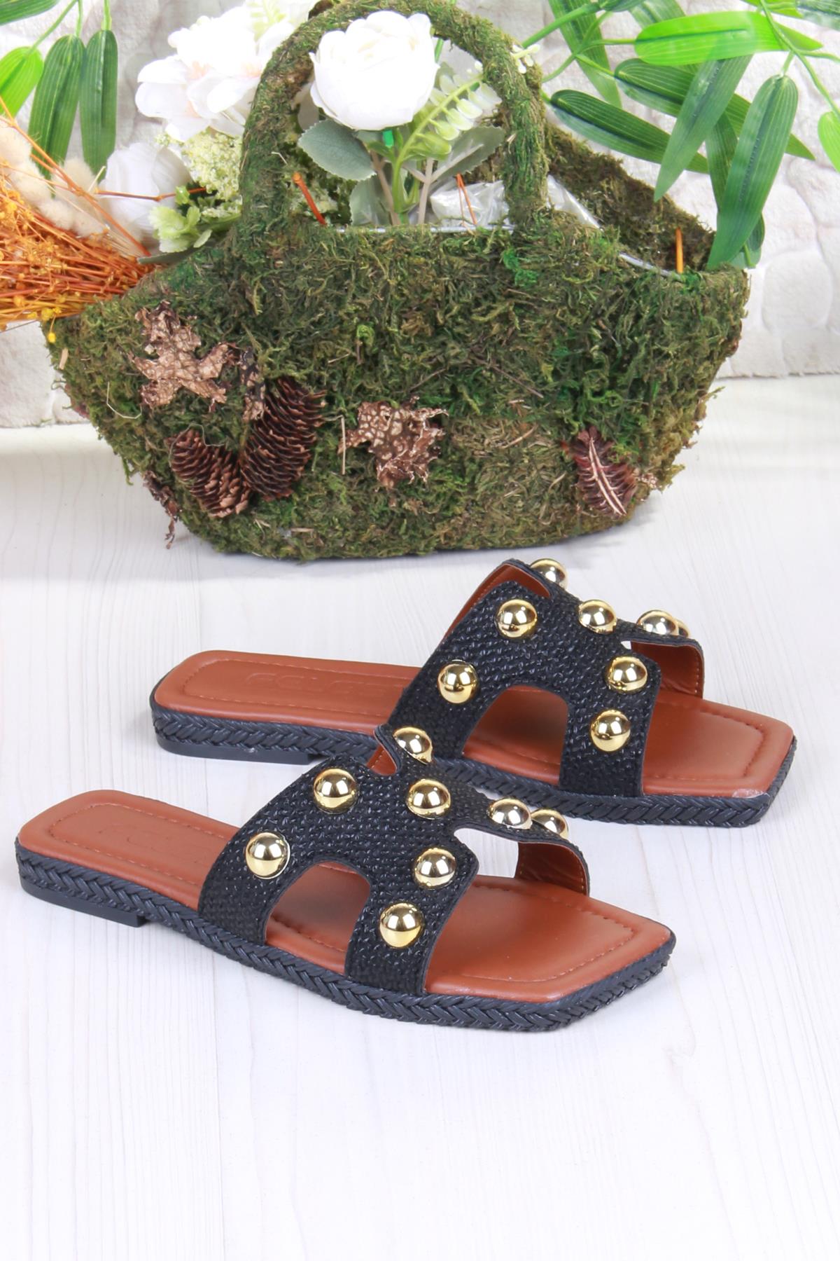 014-25 Fls Toka Detaylı Tatil Terliği Günlük Terlik Kadın Terlik - Görsel 5