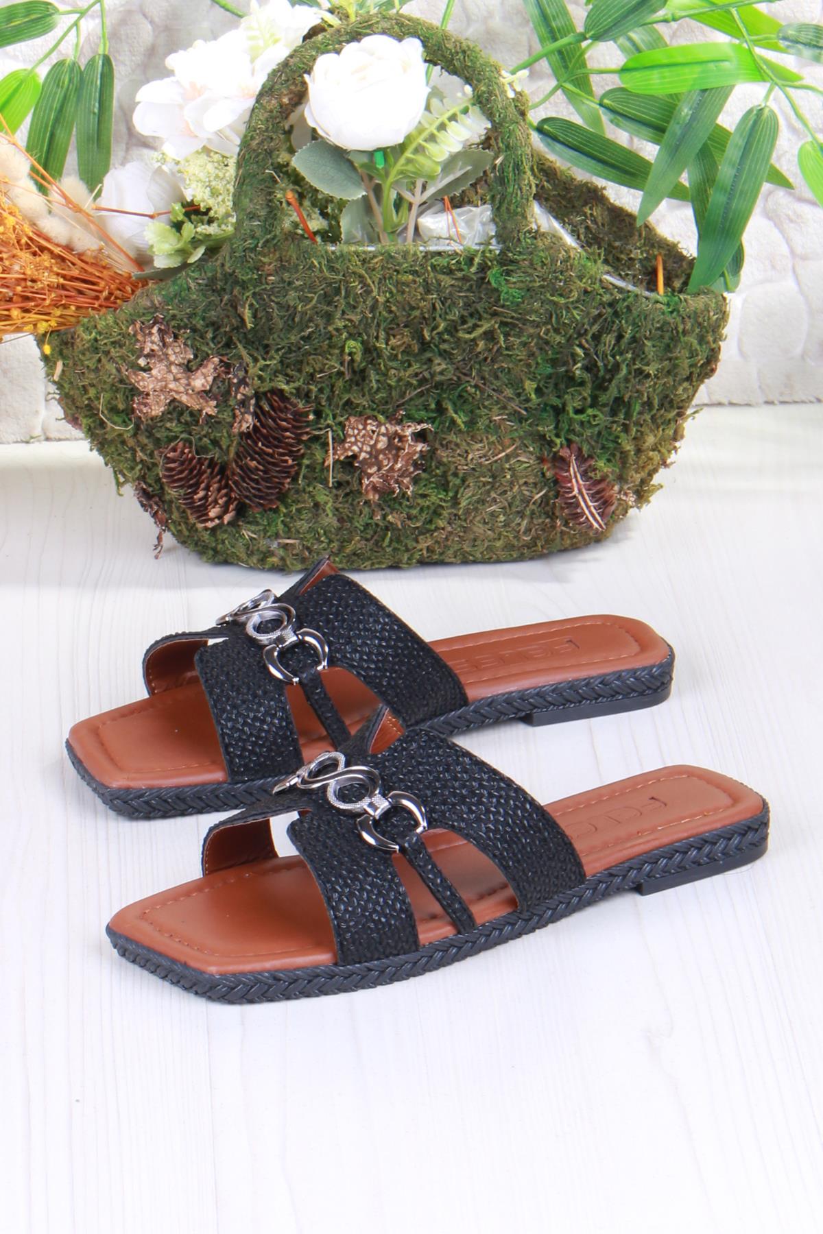 014-23 Fls Toka Detaylı Tatil Terliği Günlük Terlik Kadın Terlik - Görsel 6