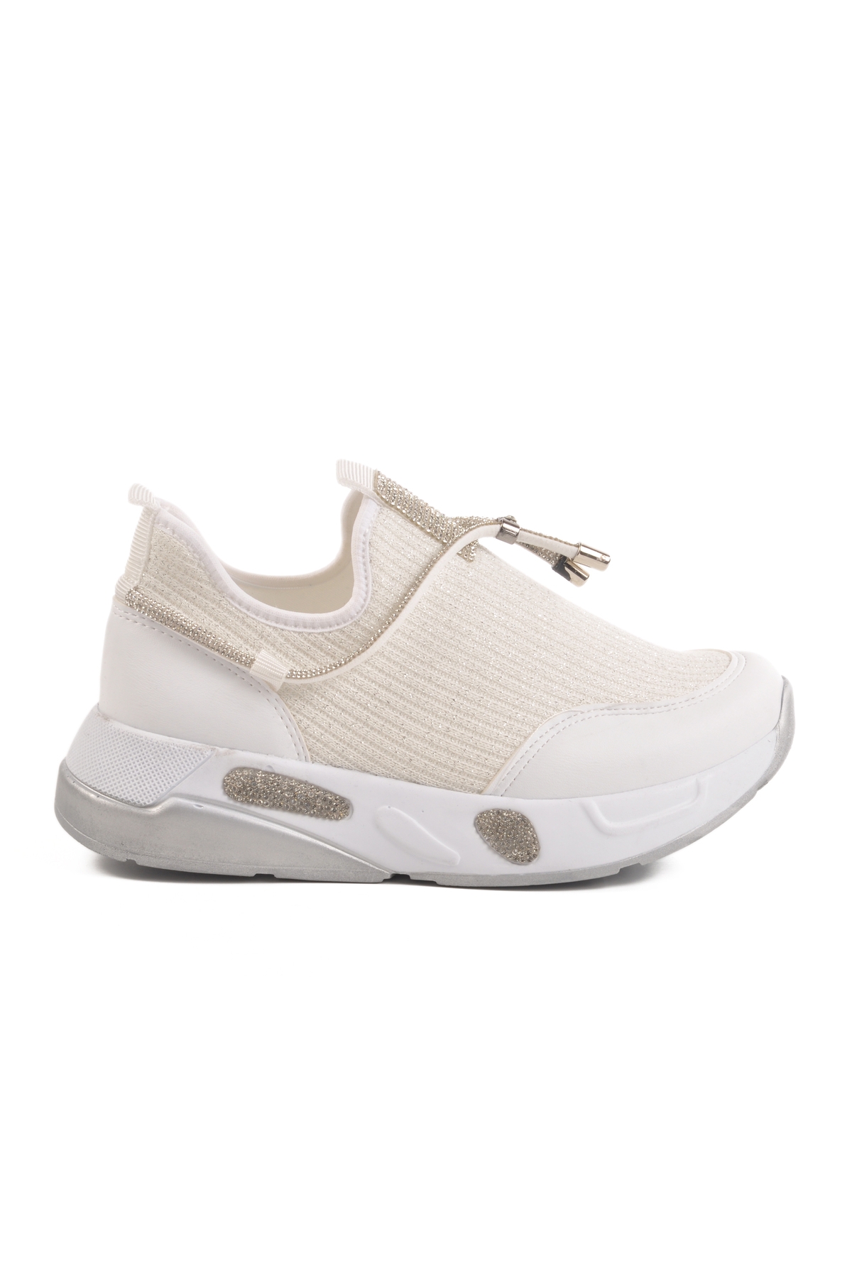 Aspor Beyaz Taş İşlemeli Kadın Sneaker - Görsel 2