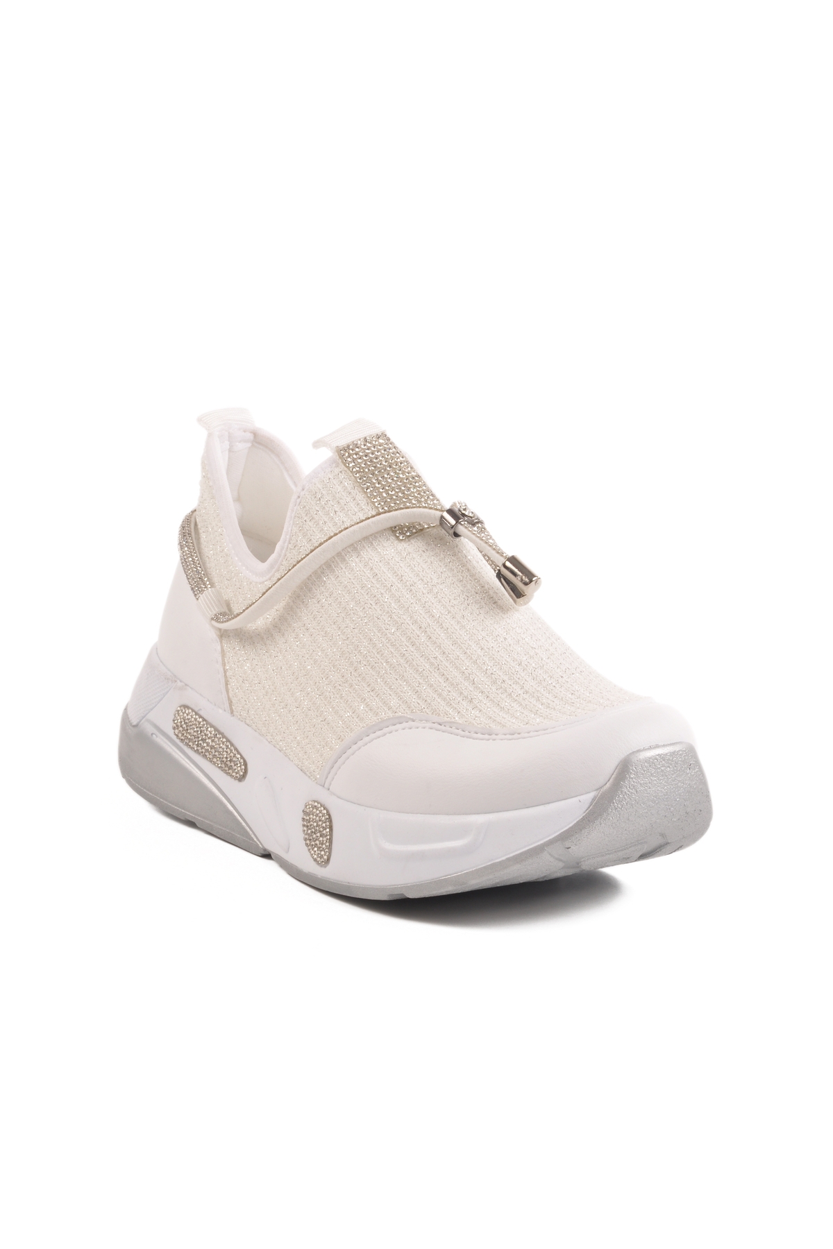 Aspor Beyaz Taş İşlemeli Kadın Sneaker - Görsel 4