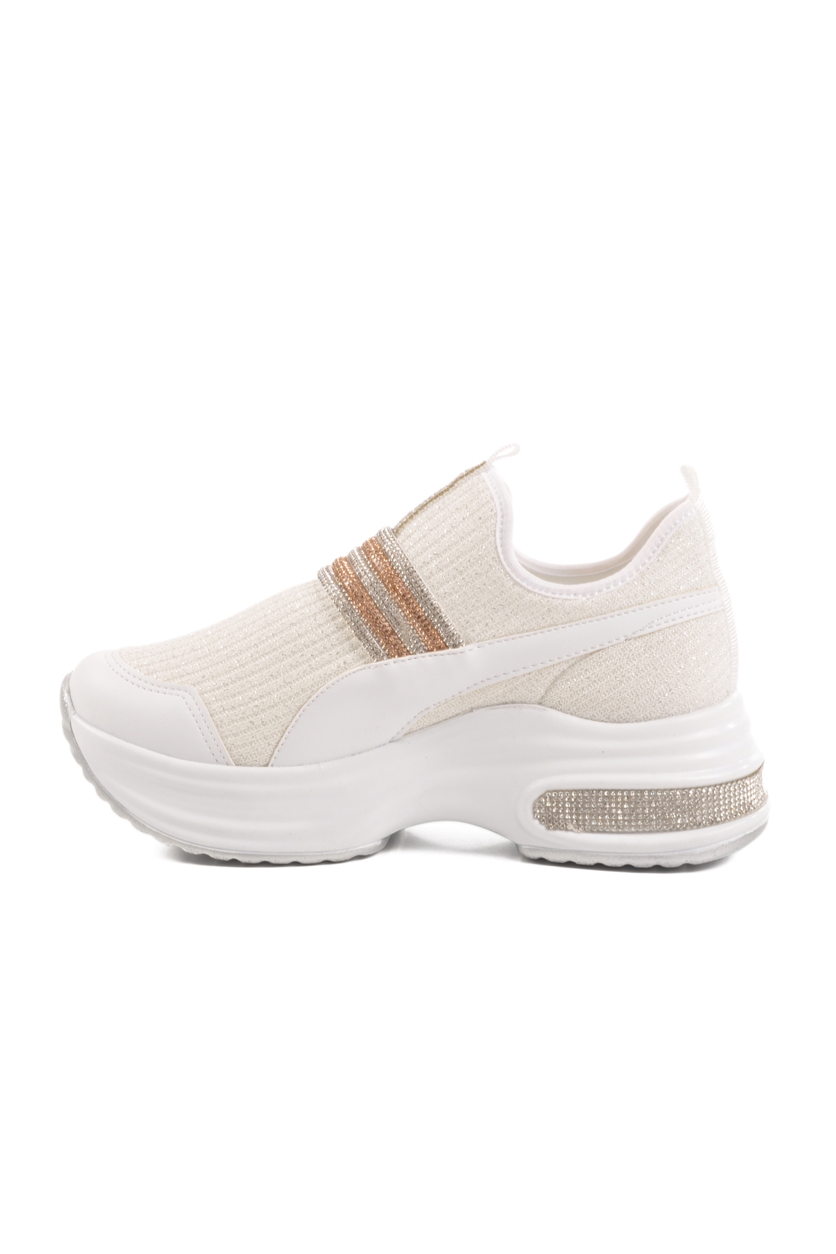 Aspor Beyaz Taşlı Kadın Sneaker - Görsel 3