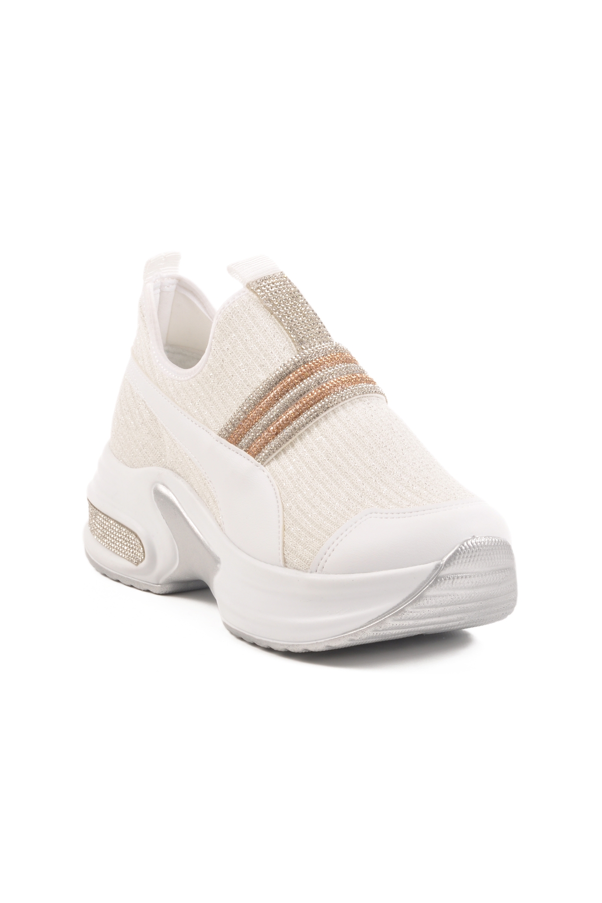 Aspor Beyaz Taşlı Kadın Sneaker - Görsel 4