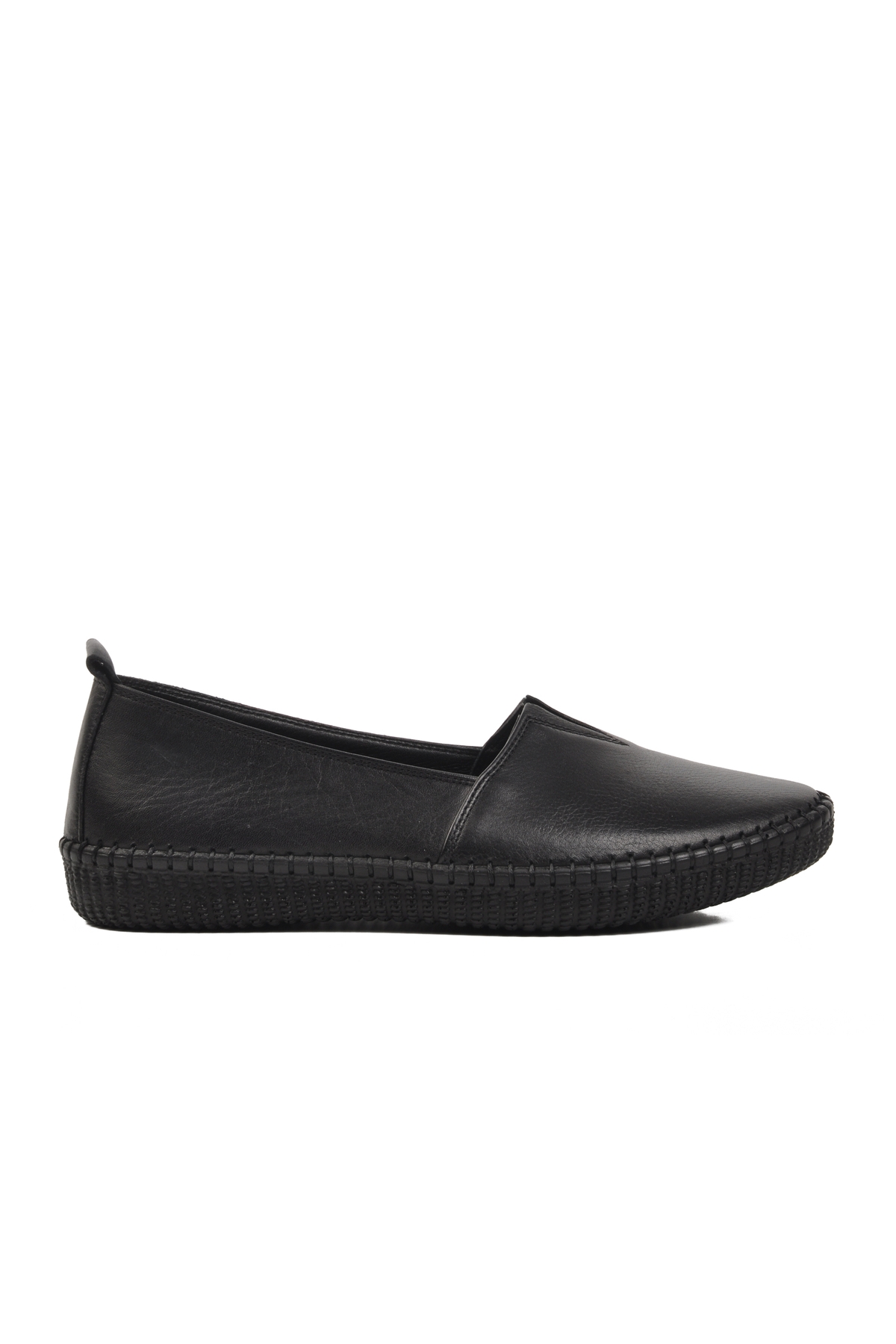 Siyah Hakiki Deri Anatomik Kadın Casual Ayakkabı - Görsel 2