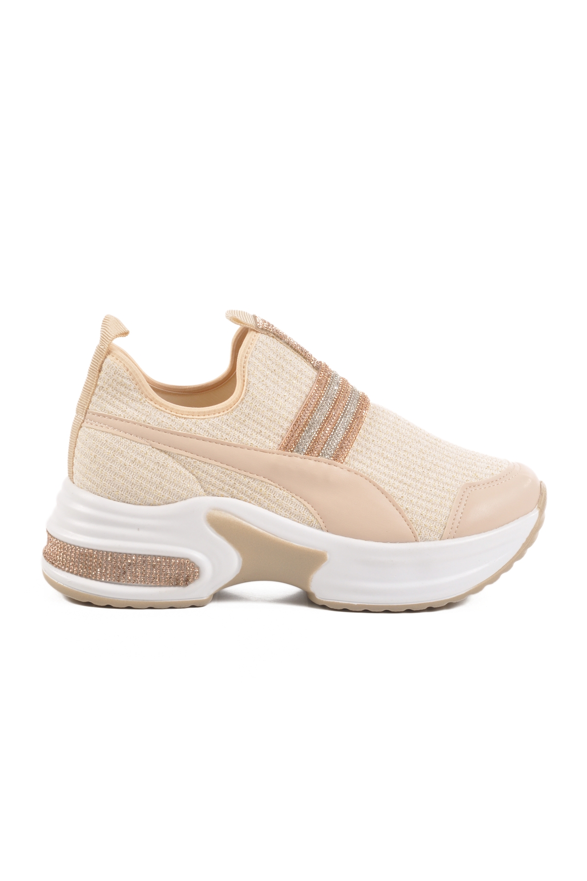 Aspor Bej Taşlı Kadın Sneaker - Görsel 2