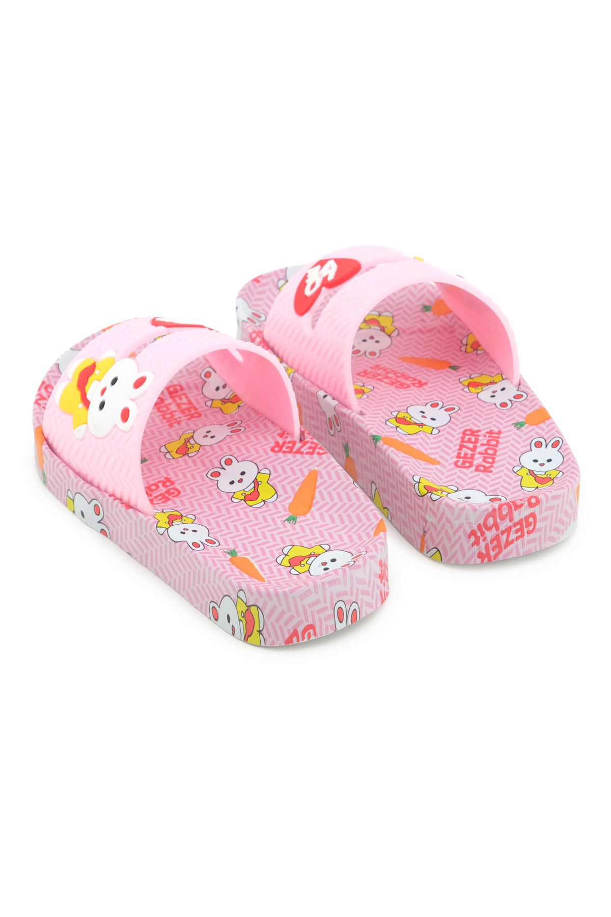 Gezer Gezer Pembe Rabbit Kız Çocuk Yazlık Airblow Islak Zemine Uygun Rahat Taban Ev Banyo Havuz Plaj Günlük Terlik Sandalet & Terlik | Flo Pembe - 5. görsel