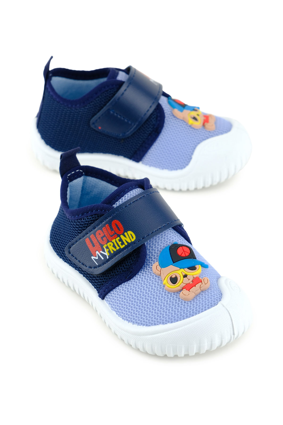 Bebe Erkek Yazlık Keten Rahat Taban Tek Cırt Cırtlı Ayarlanabilir Ev Bahçe Okul Kreş Günlük Ayakkabı - Görsel 2