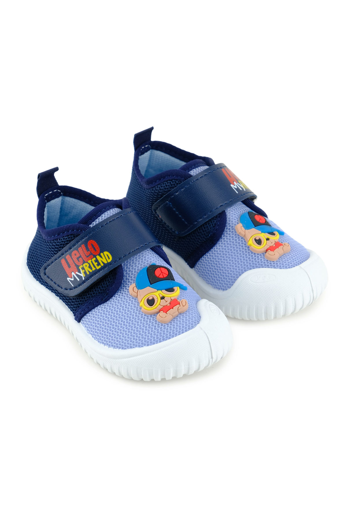 Bebe Erkek Yazlık Keten Rahat Taban Tek Cırt Cırtlı Ayarlanabilir Ev Bahçe Okul Kreş Günlük Ayakkabı - Görsel 4