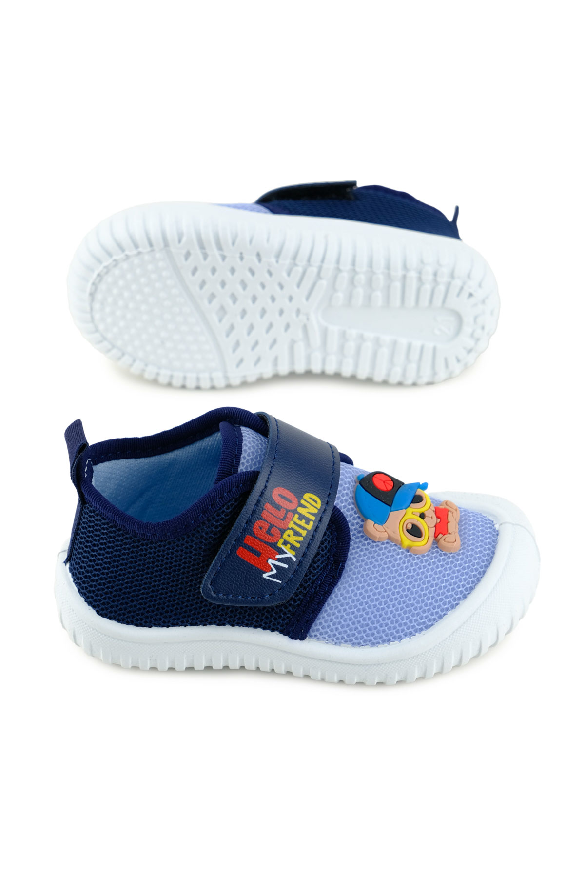 Bebe Erkek Yazlık Keten Rahat Taban Tek Cırt Cırtlı Ayarlanabilir Ev Bahçe Okul Kreş Günlük Ayakkabı - Görsel 6