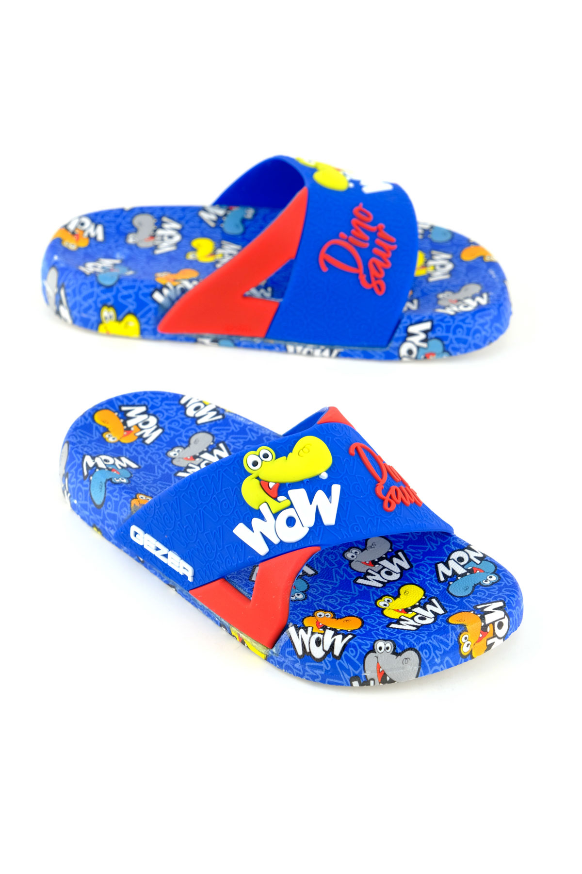 Gezer Gezer Mavi Kız Çocuk Yazlık Rahat Taban Dino Ev Bahçe Banyo Havuz Plaj Günlük Terlik Sandalet & Terlik | Flo Mavi - 2. görsel