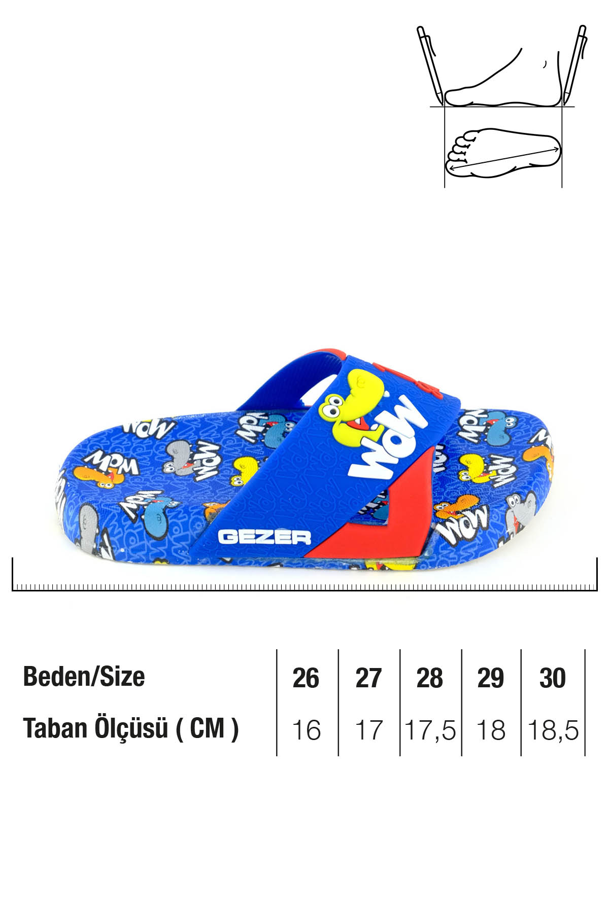 Gezer Gezer Mavi Kız Çocuk Yazlık Rahat Taban Dino Ev Bahçe Banyo Havuz Plaj Günlük Terlik Sandalet & Terlik | Flo Mavi - 3. görsel