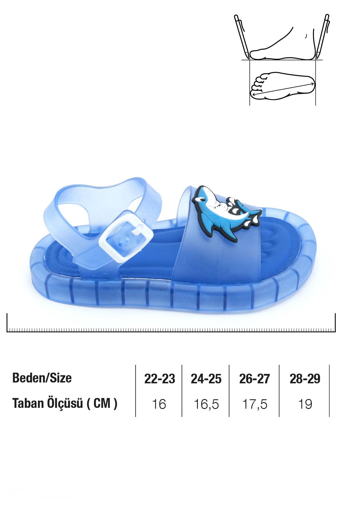 Gezer Gezer Mavi Erkek Çocuk Yazlık Airblow Bilekten Tokalı Ayarlanabilir Rahat Işıklı Taban Günlük Sandalet Sandalet & Terlik | Flo Mavi - 3. görsel