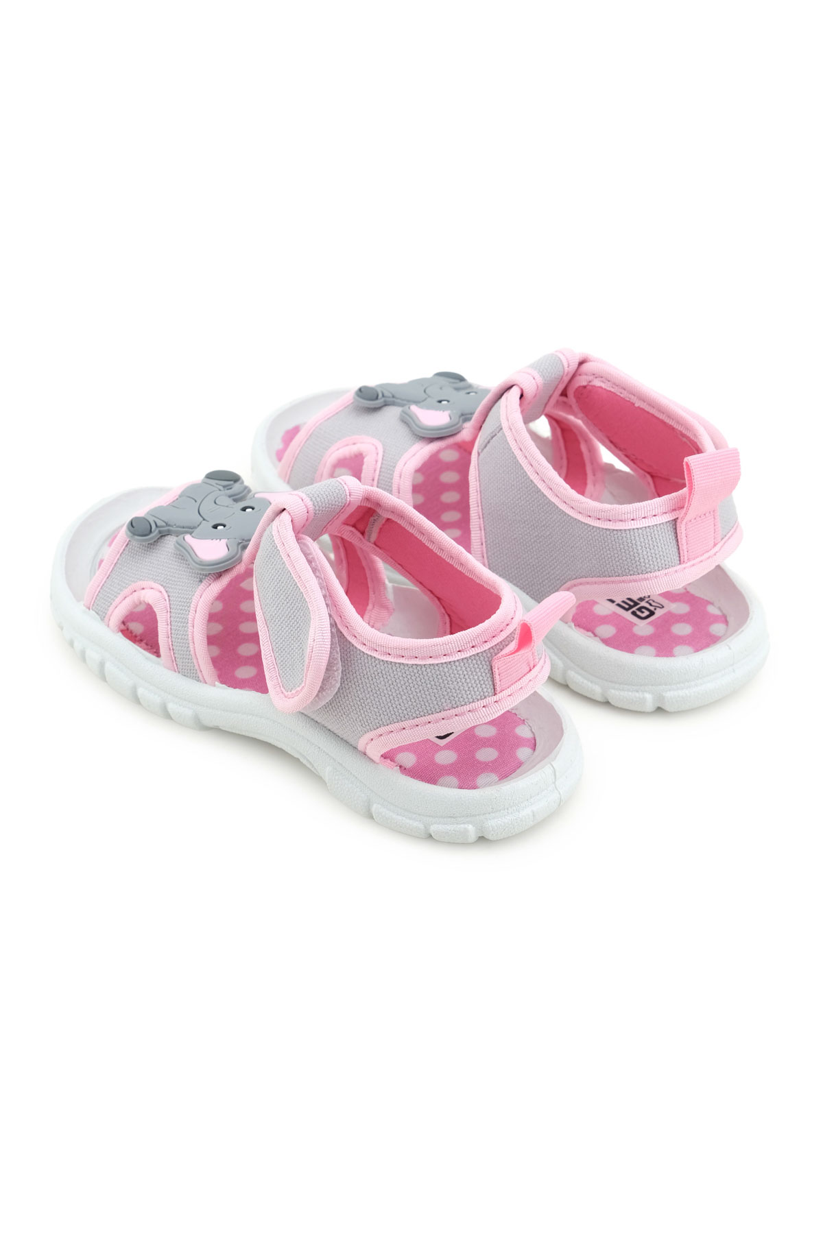 Gezer Gezer Gri Kız Çocuk Bilekten Cırtlı Ayarlanabilir PVC Rahat Esnek Taban Günlük Sandalet Sandalet & Terlik | Flo Gri - 5. görsel