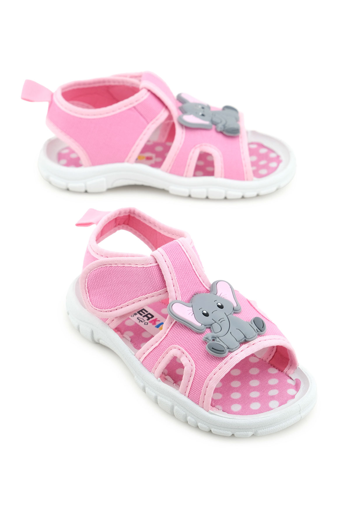 Gezer Gezer Pembe Kız Çocuk Bilekten Cırtlı Ayarlanabilir PVC Rahat Esnek Taban Günlük Sandalet Sandalet & Terlik | Flo Pembe - 2. görsel