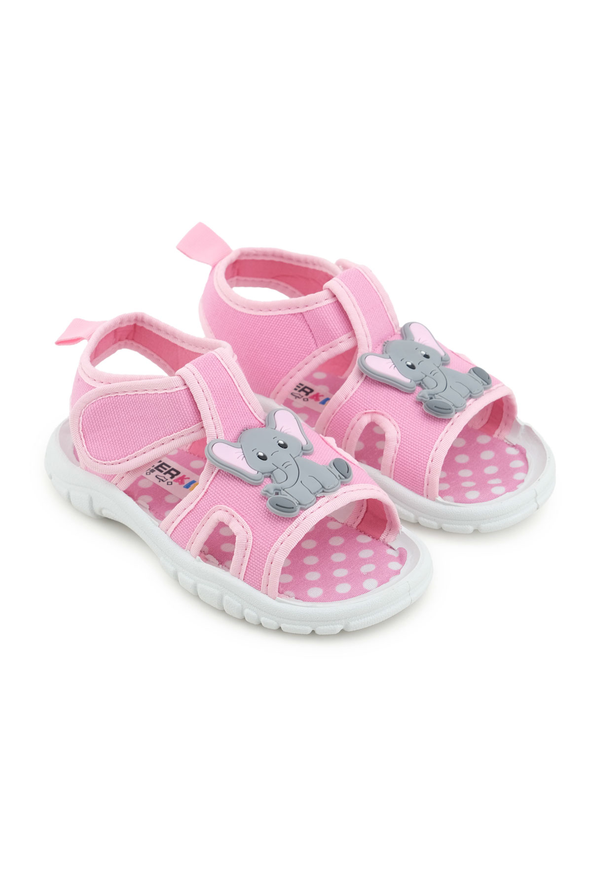 Gezer Gezer Pembe Kız Çocuk Bilekten Cırtlı Ayarlanabilir PVC Rahat Esnek Taban Günlük Sandalet Sandalet & Terlik | Flo Pembe - 4. görsel