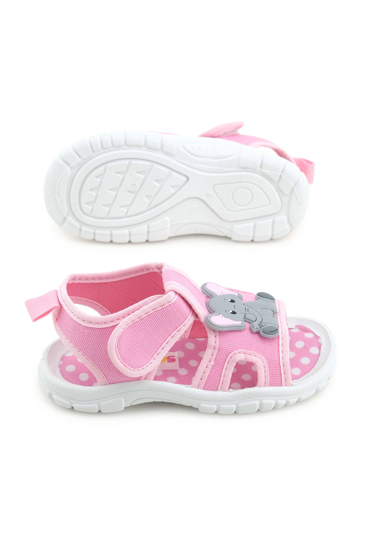 Gezer Gezer Pembe Kız Çocuk Bilekten Cırtlı Ayarlanabilir PVC Rahat Esnek Taban Günlük Sandalet Sandalet & Terlik | Flo Pembe - 6. görsel