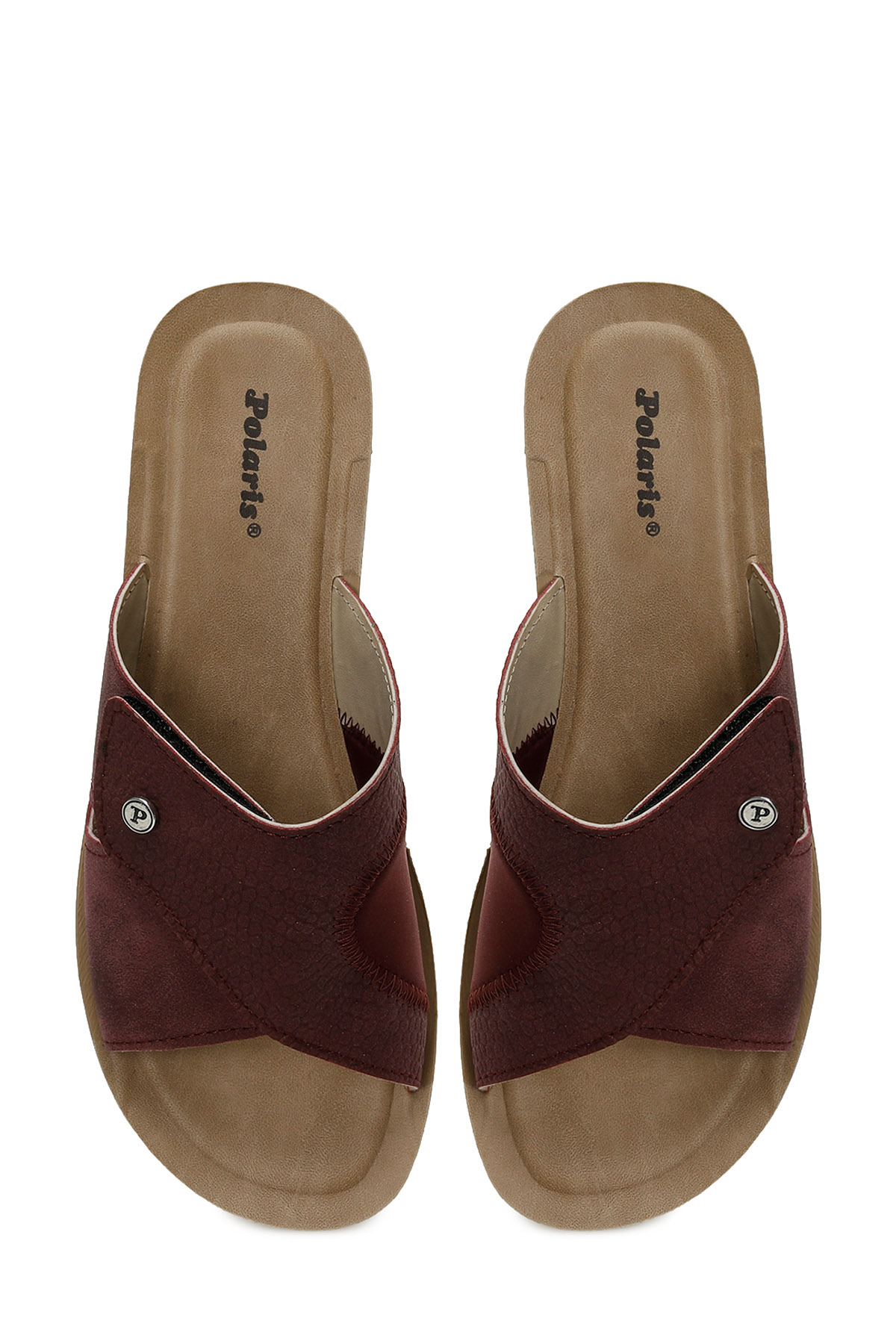 609008.Z5PR Bordo Kadın Dolgu Topuk Terlik - Görsel 5