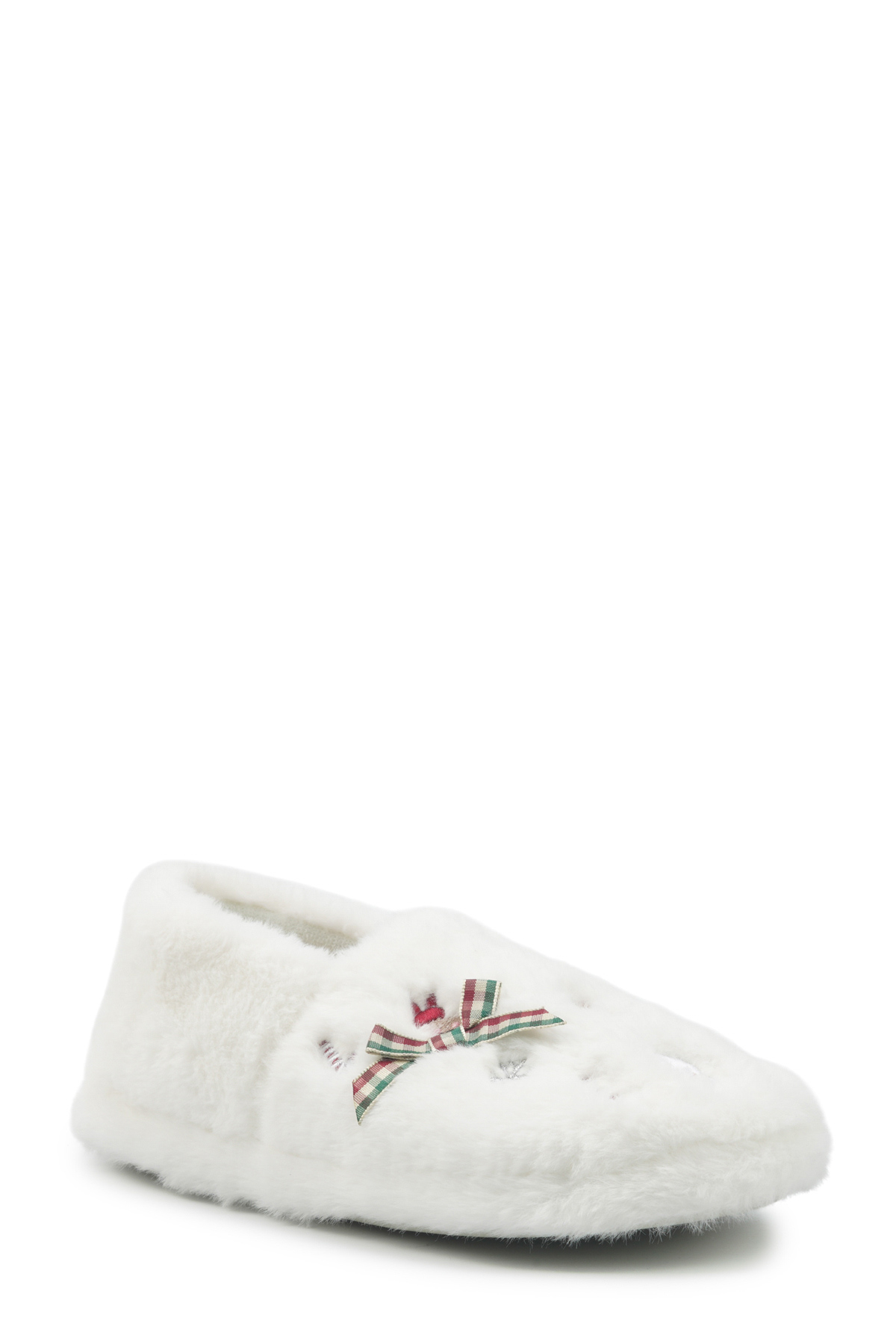 609076.Z5PR Beyaz Kadın Ev Ayakkabısı - Görsel 3