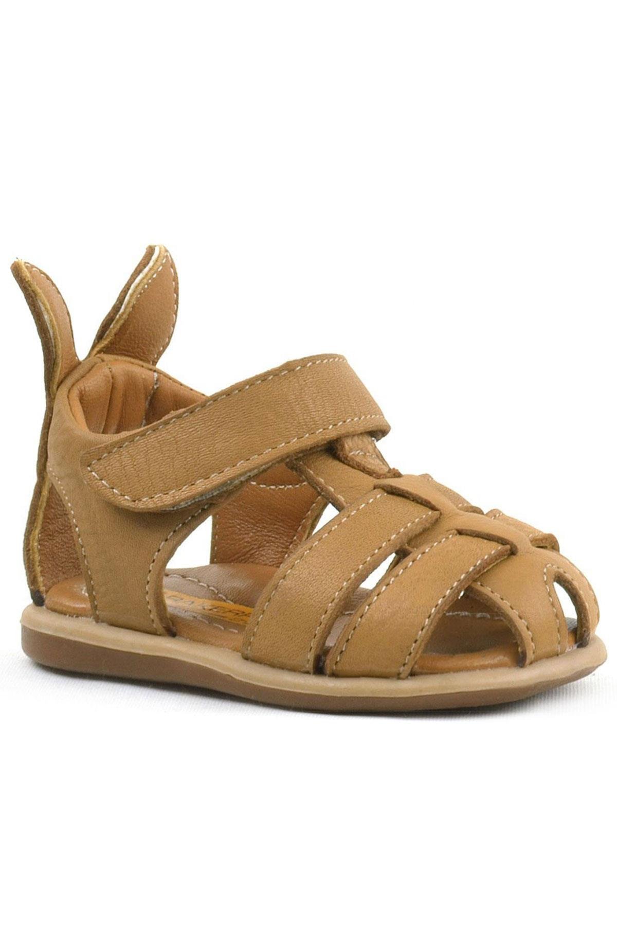Bunny Hakiki Deri Taba Cırtlı Bebek Sandalet - Görsel 2