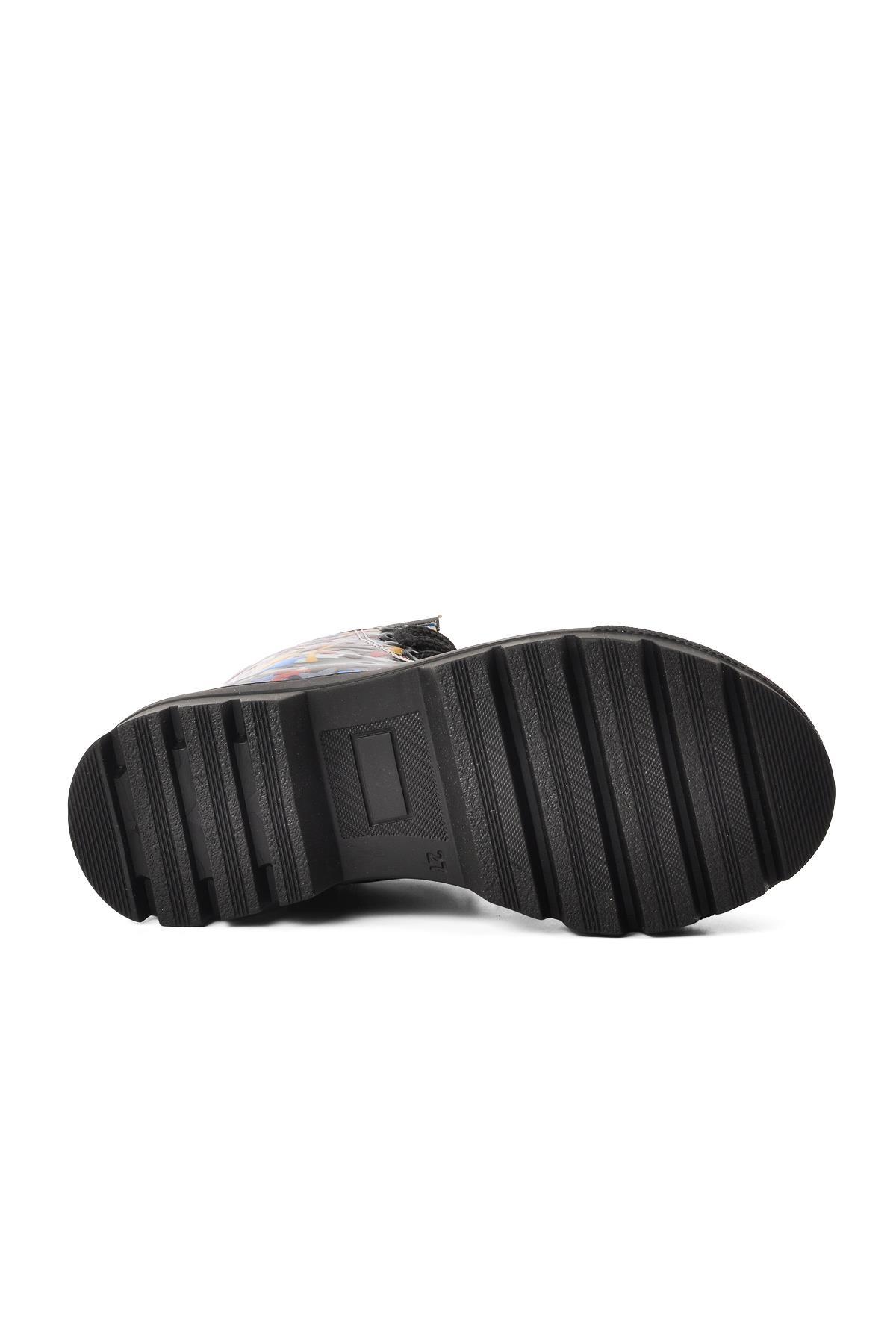 Arz 2301001-P Siyah Rugan İçi Kürklü Fermuarlı Çocuk Bot - Görsel 6