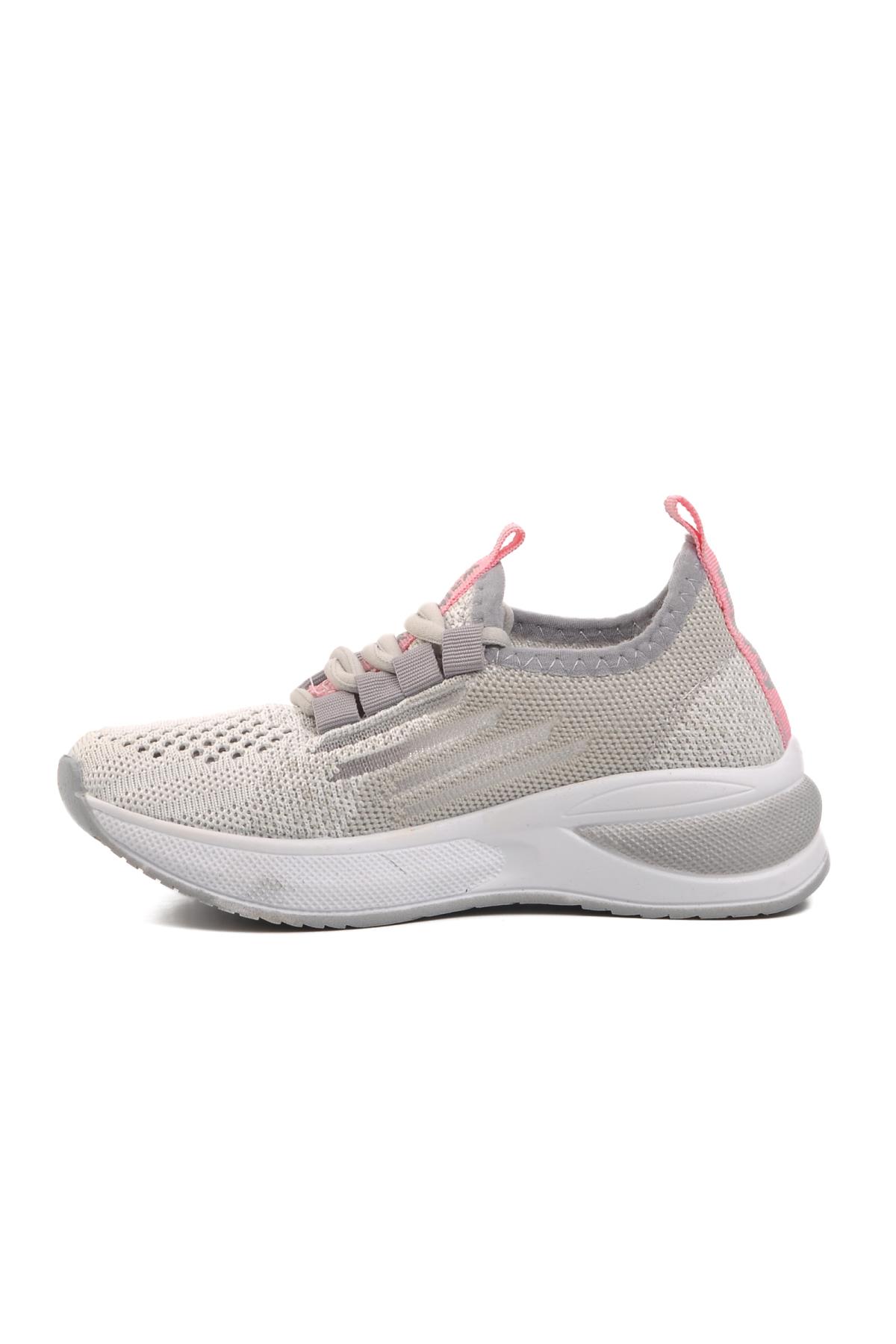 Ravello-P Buz-Pudra Süs Bağcıklı Fileli Çocuk Spor Ayakkabı - Görsel 4