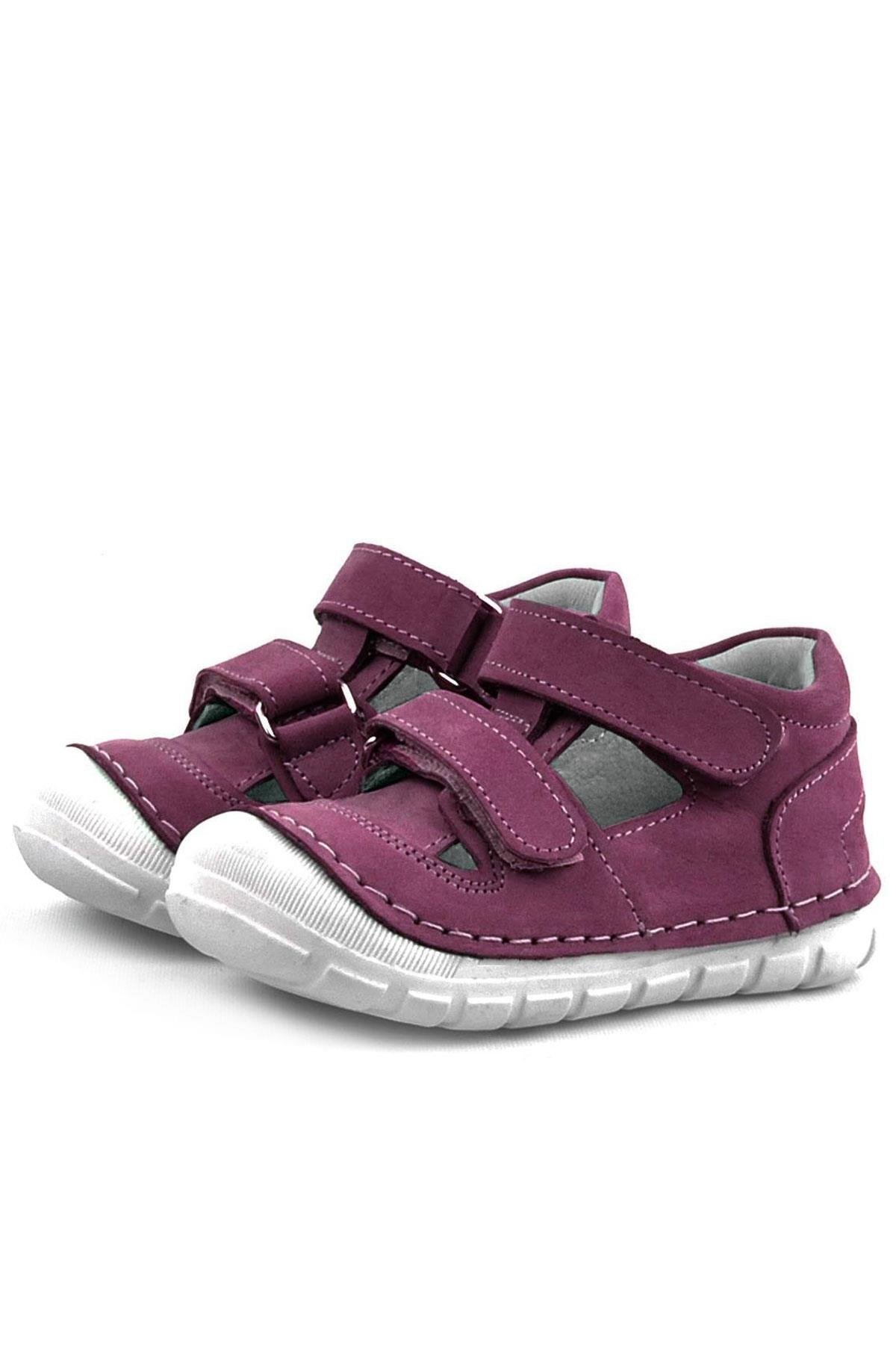 Ruby Hakiki Deri Mor Yazlık İlk Adım Ayakkabısı - Görsel 4