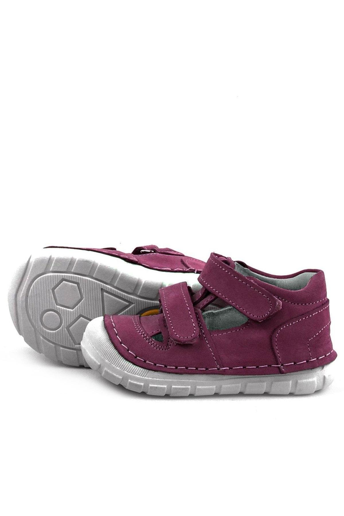 Ruby Hakiki Deri Mor Yazlık İlk Adım Ayakkabısı - Görsel 5