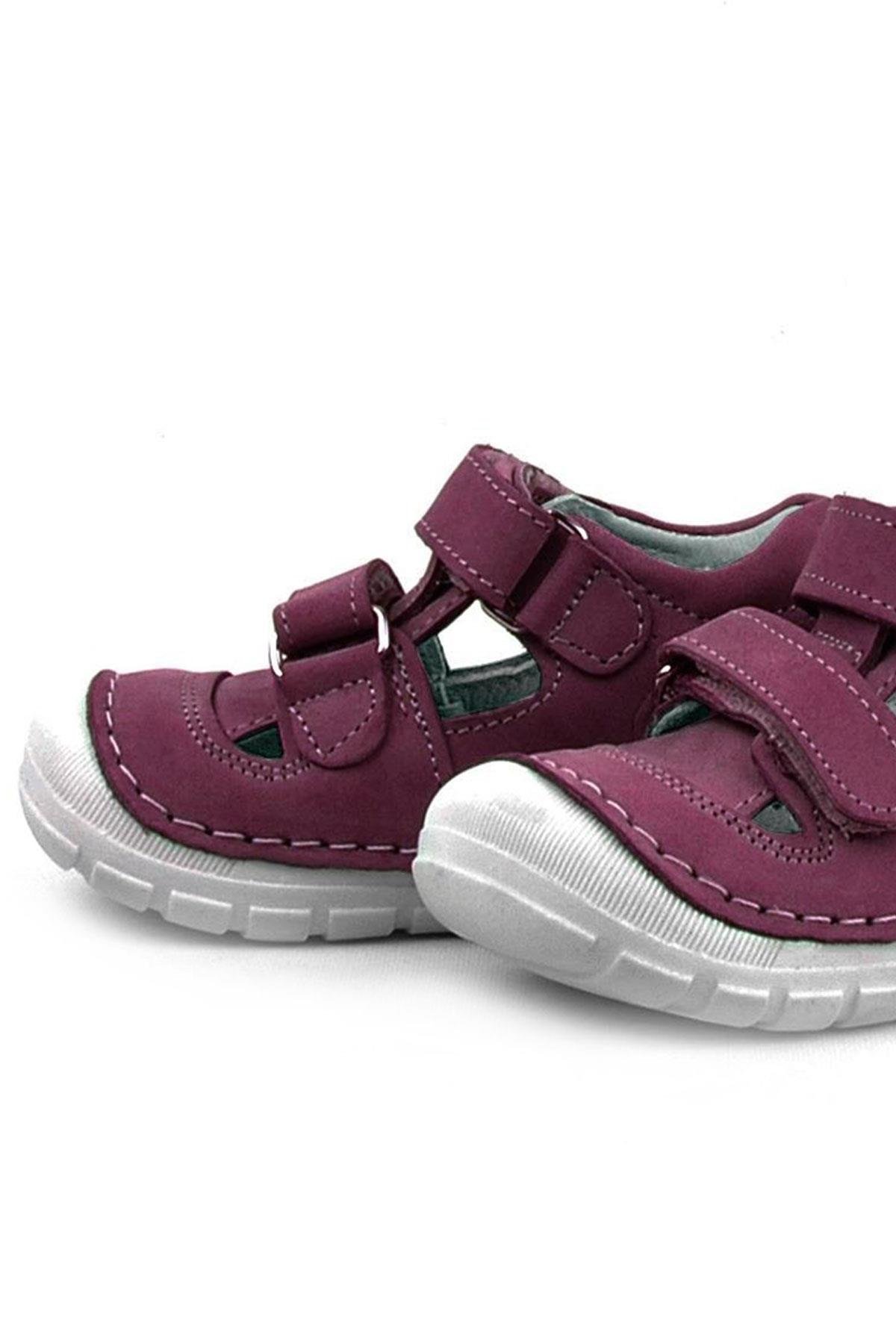 Ruby Hakiki Deri Mor Yazlık İlk Adım Ayakkabısı - Görsel 6