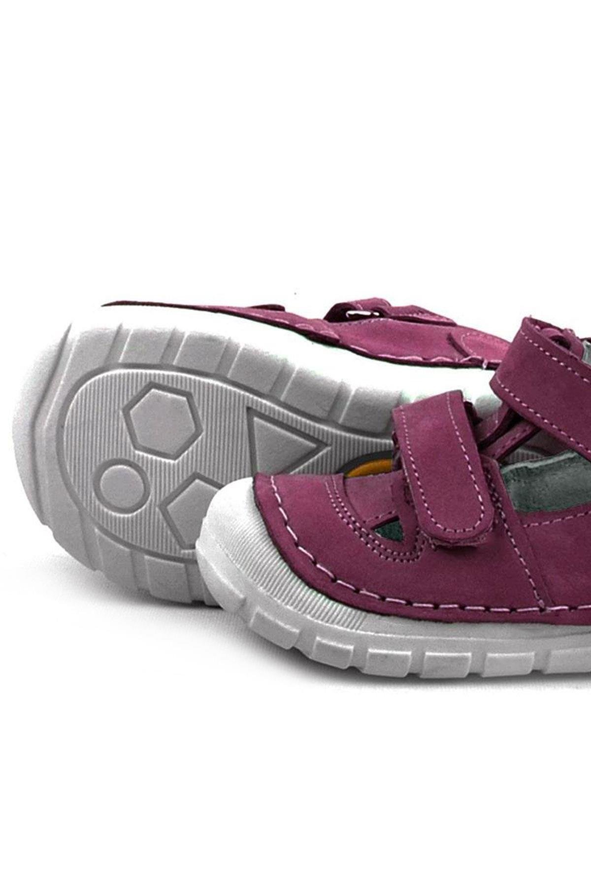 Ruby Hakiki Deri Mor Yazlık İlk Adım Ayakkabısı - Görsel 7
