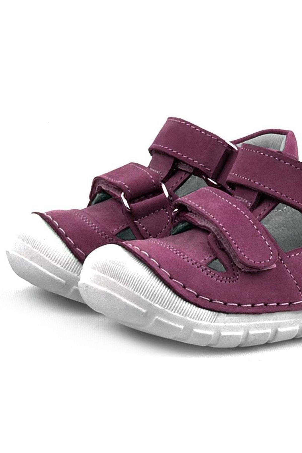 Ruby Hakiki Deri Mor Yazlık İlk Adım Ayakkabısı - Görsel 8