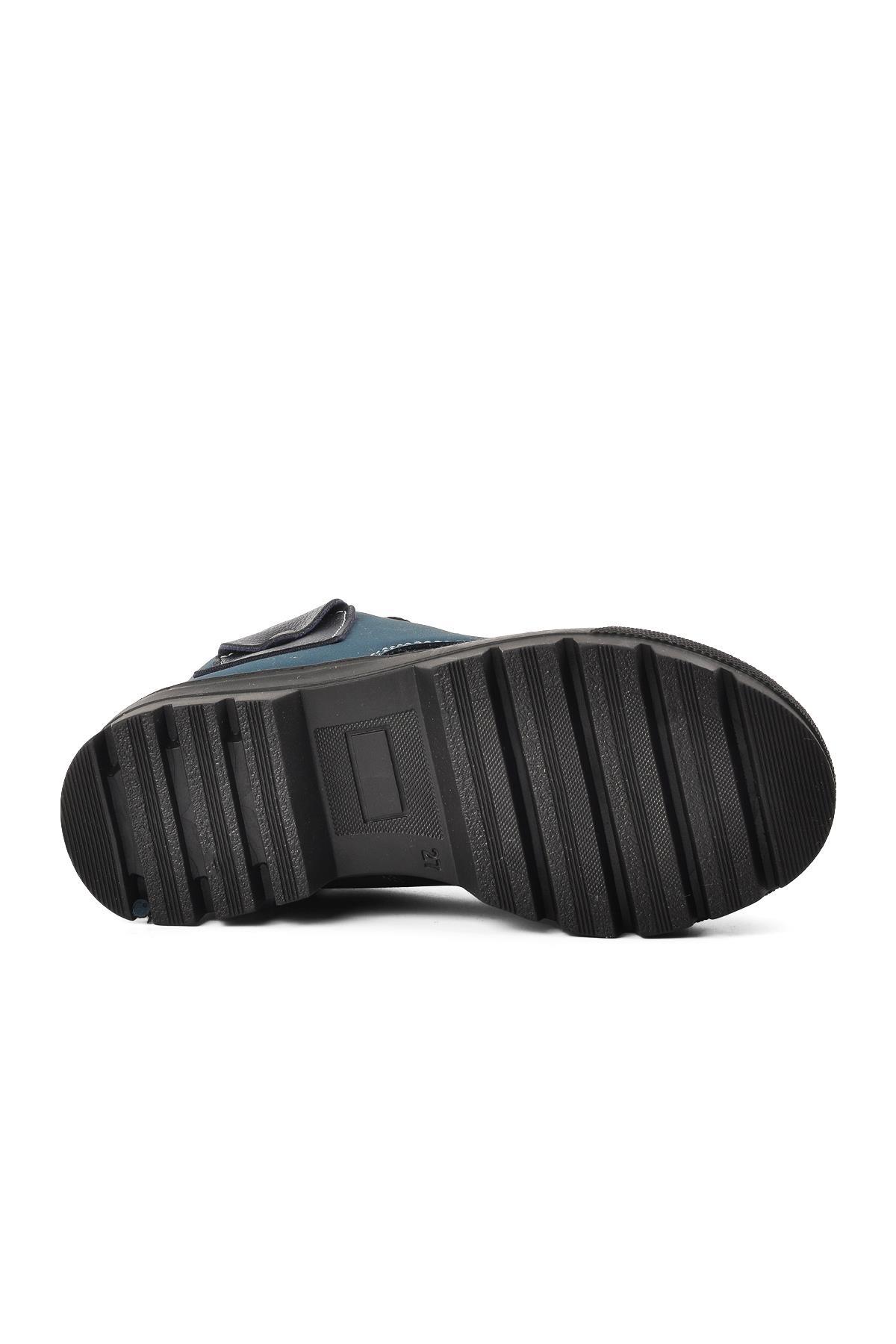 Arz 2301003-P Lacivert-Petrol İçi Kürklü Fermuarlı Çocuk Bot - Görsel 6
